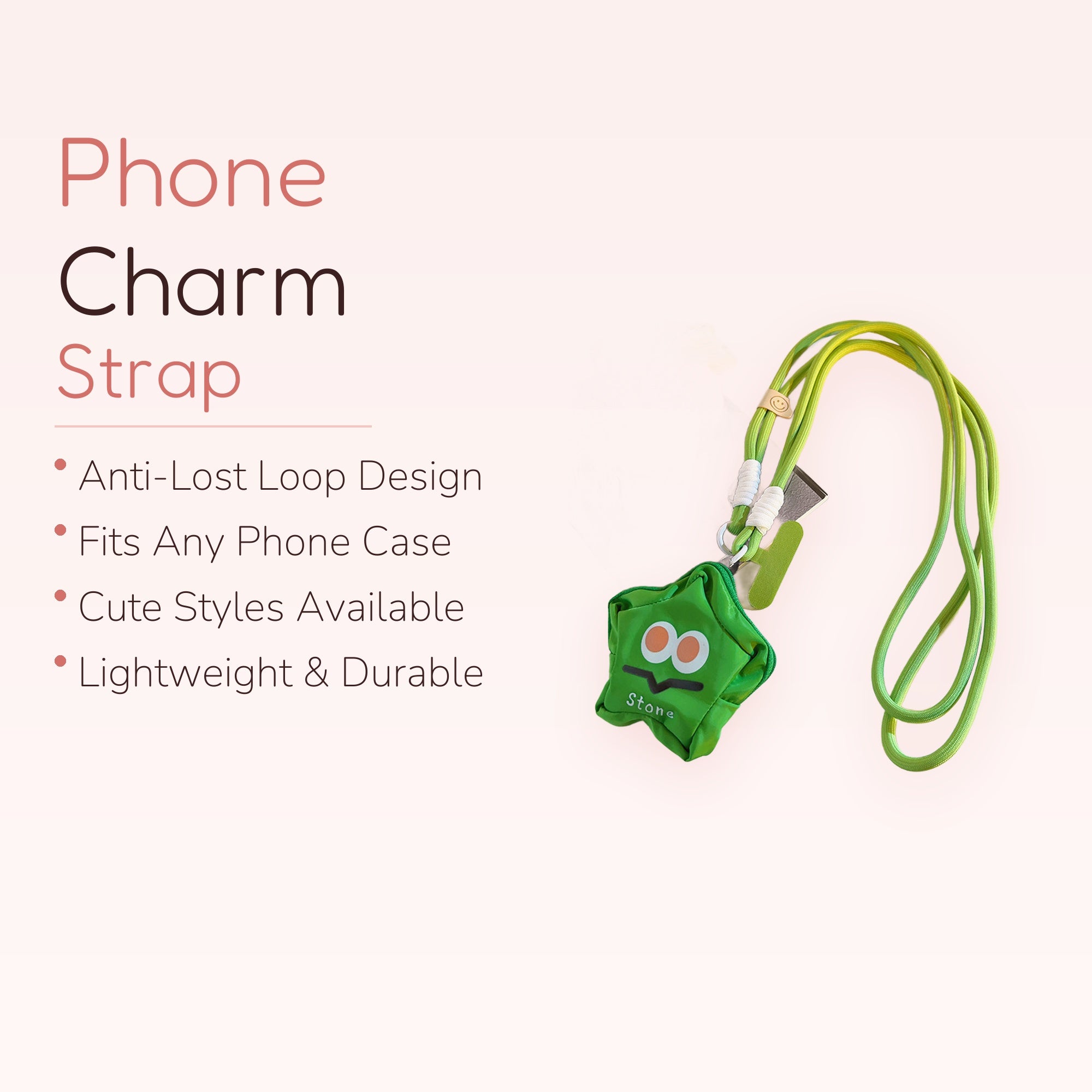 Cute Green Monster Phone Lanyard | Kawaii Adjustable Neck Strap