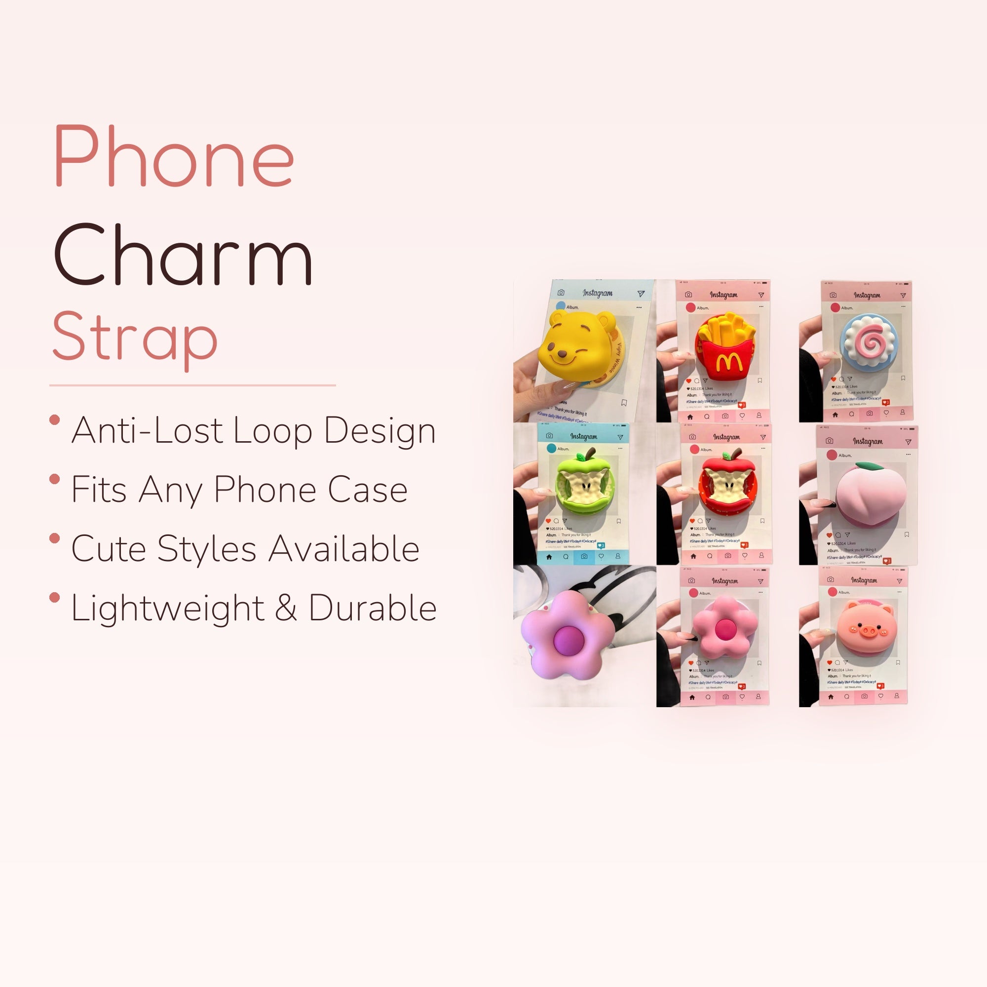 SIMPLYBUBBI — Whimsical Food & Animal Phone Grip | Kawaii Pop Socket Holder