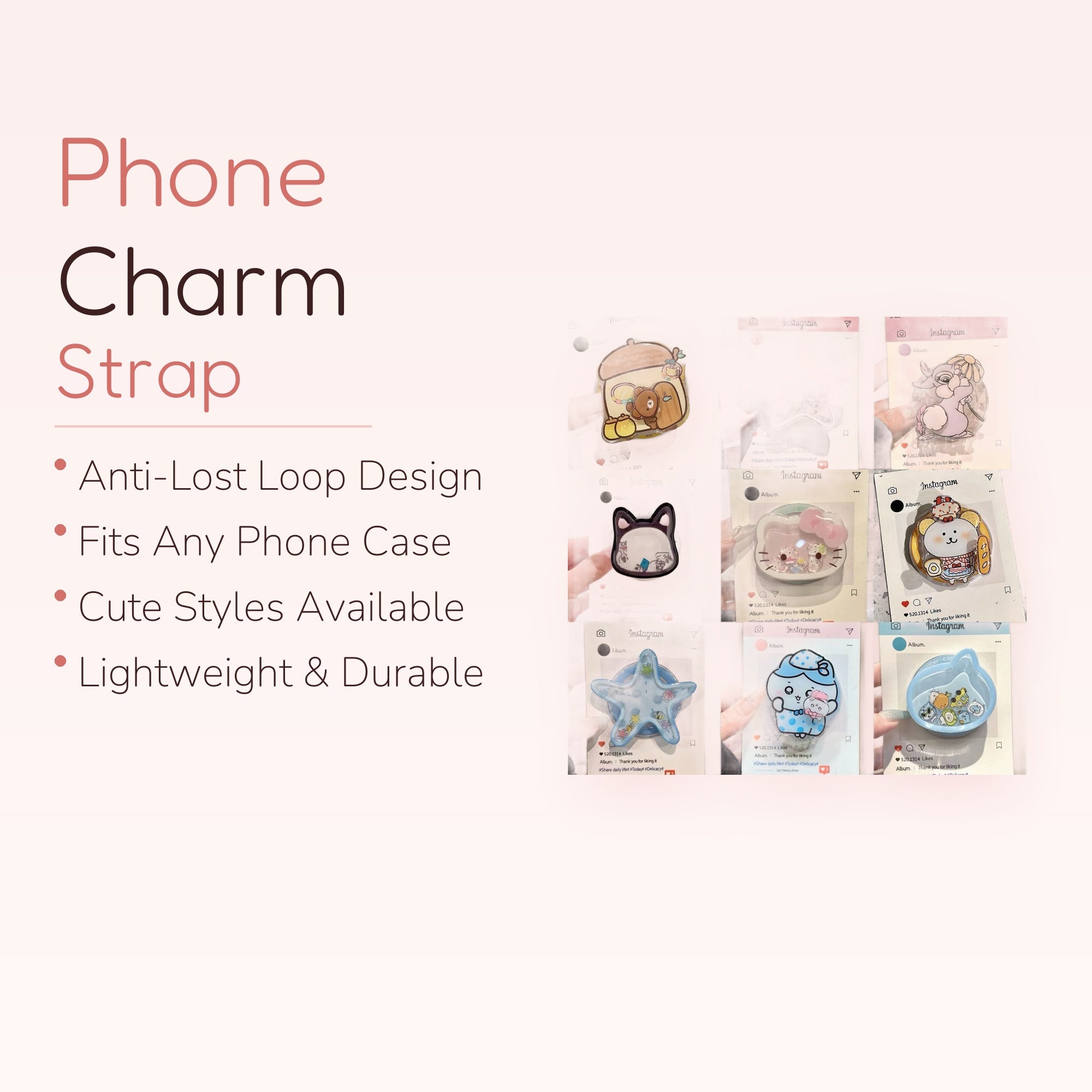 Kawaii Cartoon Character Liquid Shaker Phone Grip | Cute Animal Pop Socket Stand