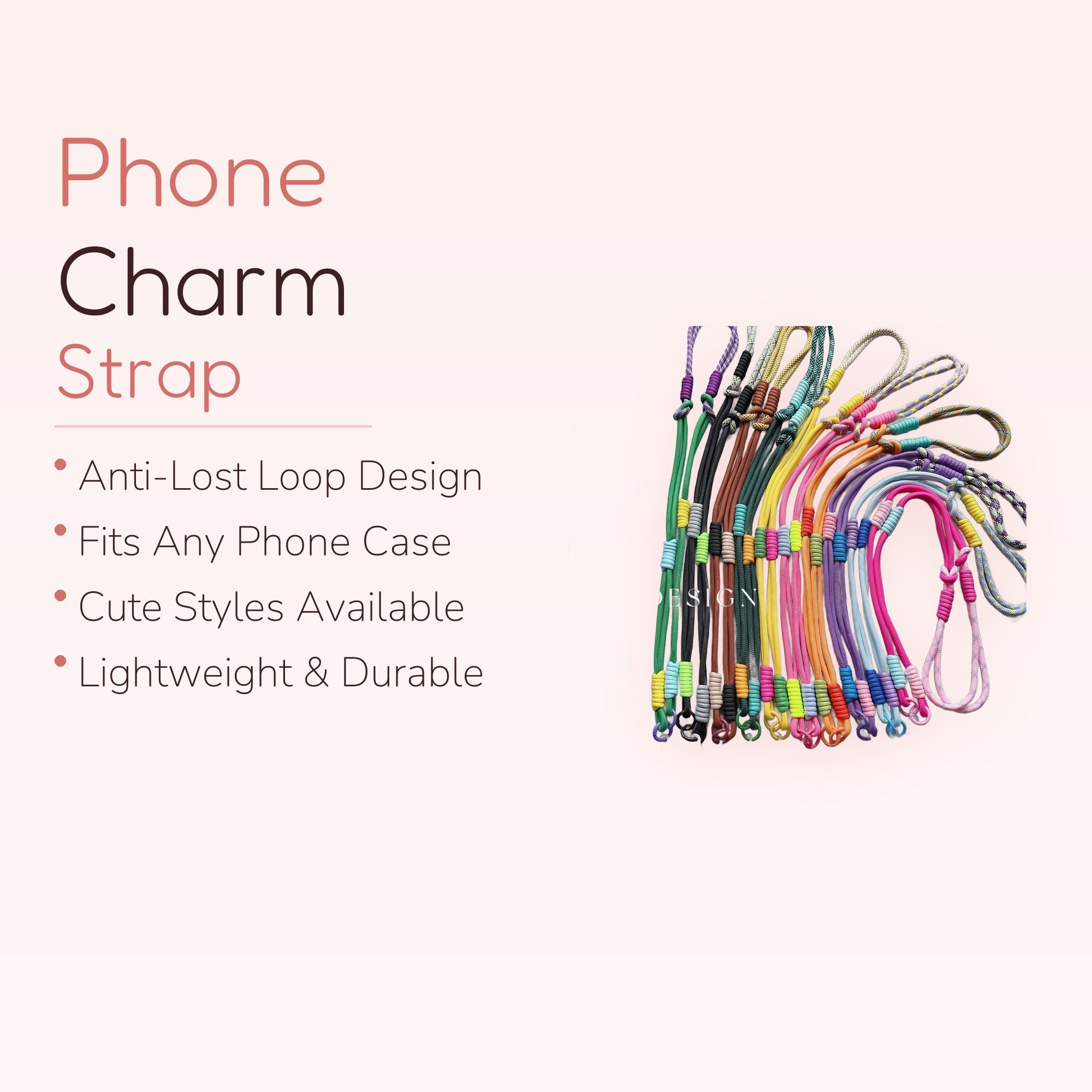 Vibrant Braided Rope Phone Lanyard | Adjustable Crossbody Strap with Phone Tab