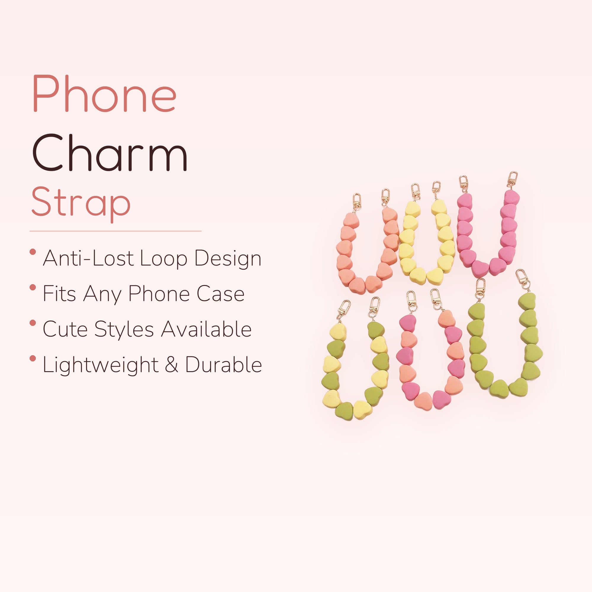 Blanc — Pearlescent White Bead Phone Charm Strap
