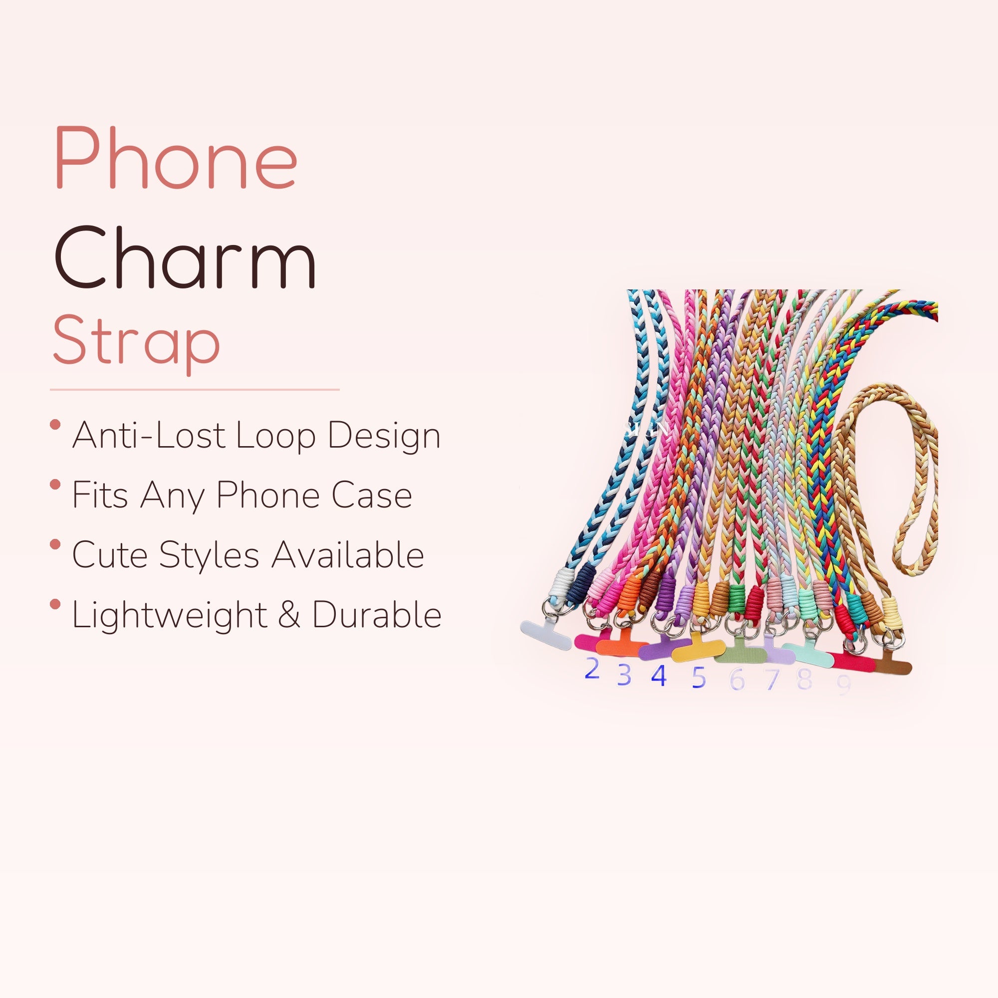 SIMPLYBUBBI — Multi-Color Braided Neck Lanyard | Woven Crossbody Phone Strap