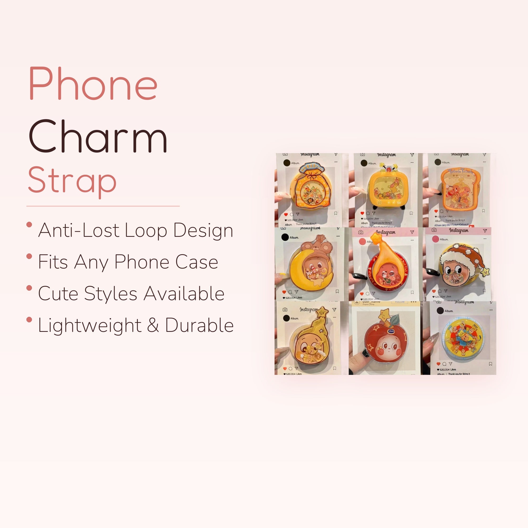 Kawaii Cartoon Character Shaker Phone Grip | Cute Liquid Glitter Pop Socket Stand
