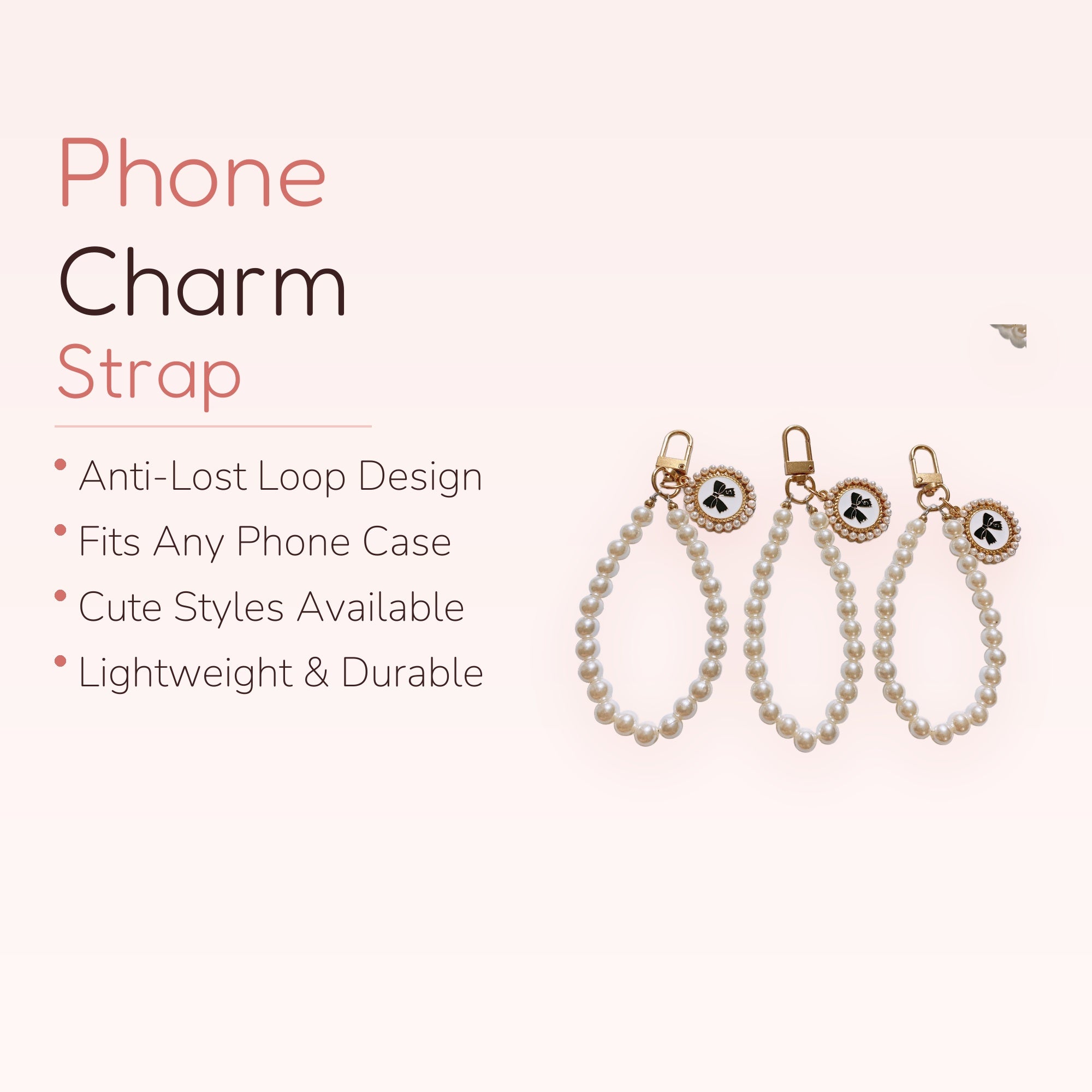 Amazon.com: Imination Pearl Beads Keychain Elegant | SIMPLYBUBBI Phone Charm