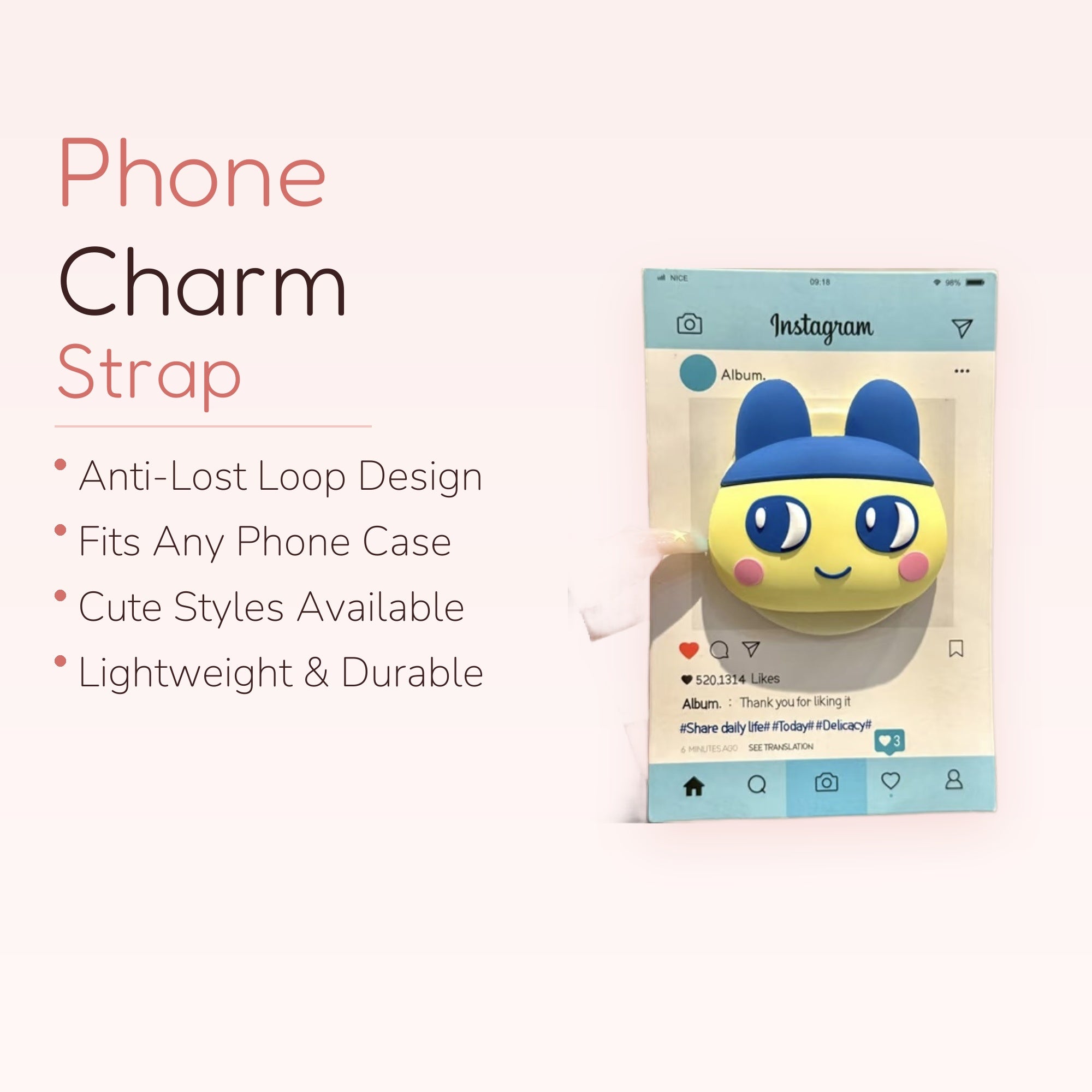 Kawaii Yellow & Blue Cartoon Character Phone Grip | Cute Pop Socket Stand
