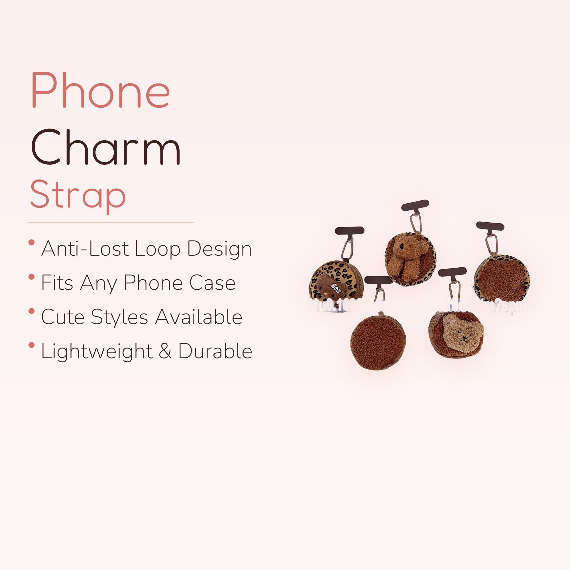 Cute Plush Bear & Leopard Print Phone Grip | Fuzzy Animal Pop Socket Stand