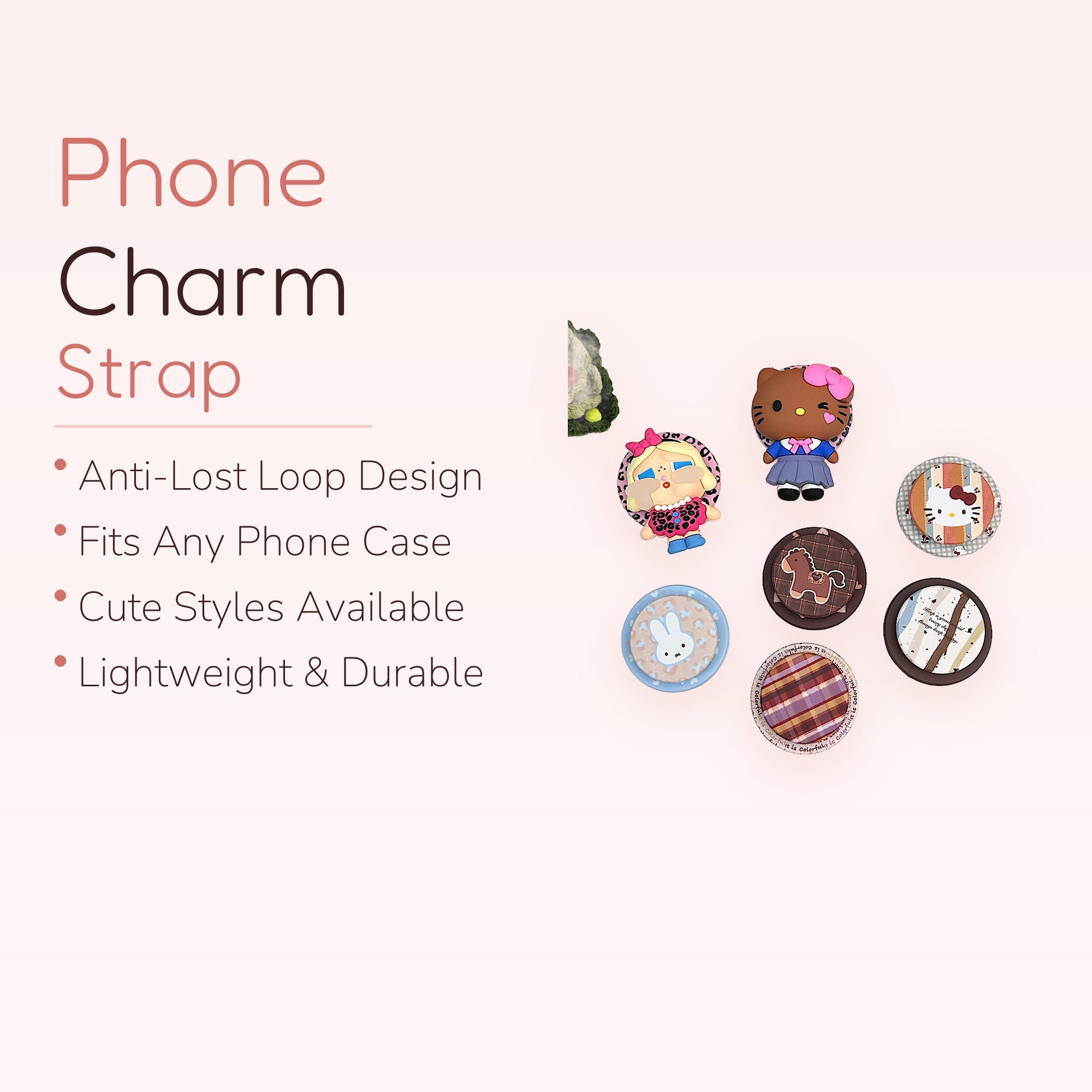 Cute Cartoon Character & Patterned Phone Grips | Kawaii Pop Socket Stands
