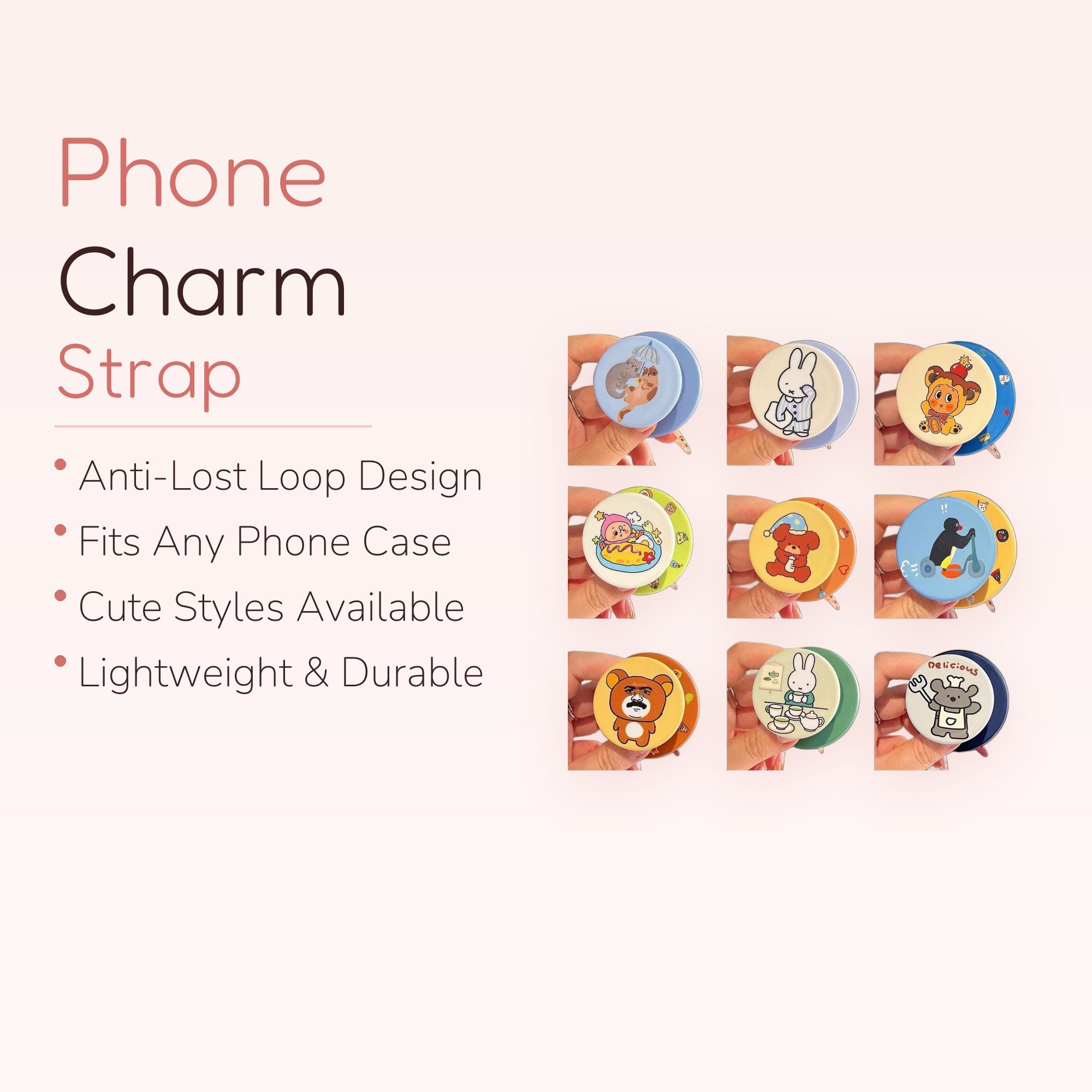 Cute Cartoon Character Phone Grip | Kawaii Expandable Pop Socket Stand