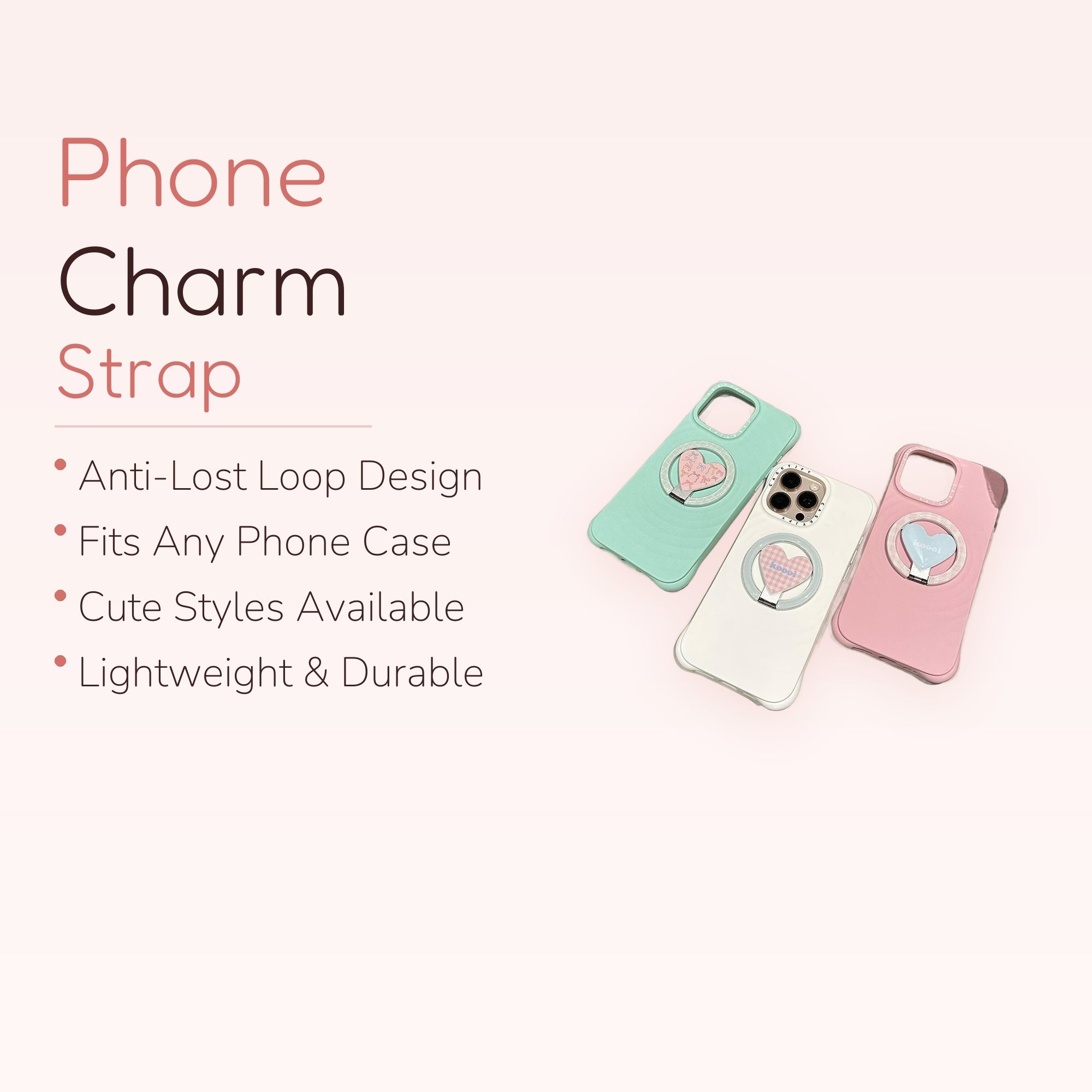 Pastel Heart Phone Ring | Cute 360° Finger Holder Kickstand