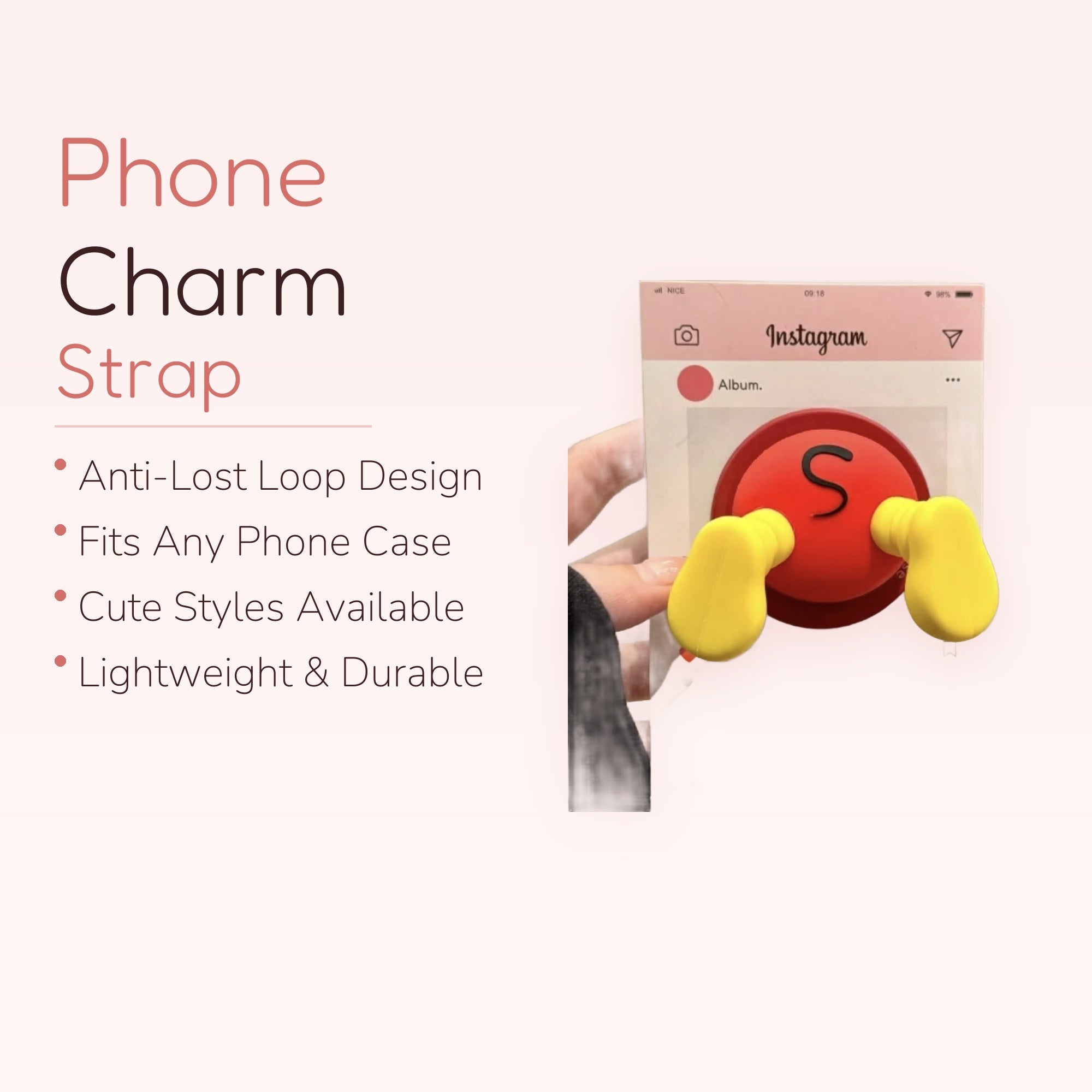 Cute Red & Yellow Cartoon Character Phone Grip | Kawaii Pop Socket Stand