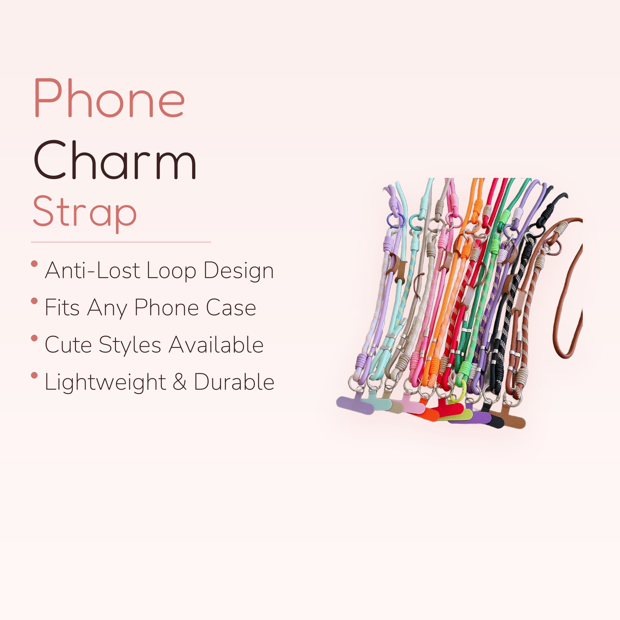 SIMPLYBUBBI — Multi-colored Braided Phone Lanyard | Adjustable Crossbody Patch Strap