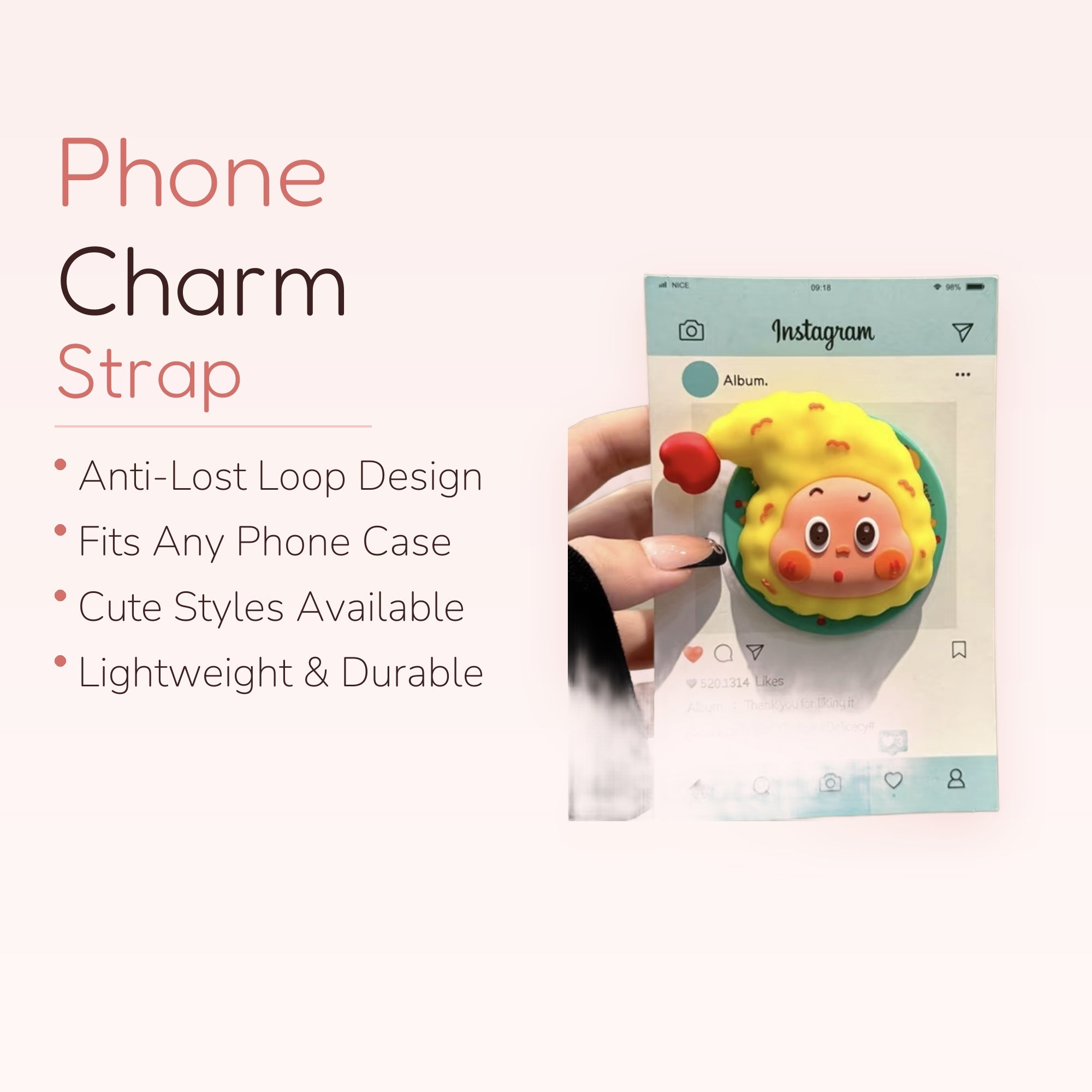 Kawaii Yellow Hair Character Phone Grip | Cute Pop Socket Stand