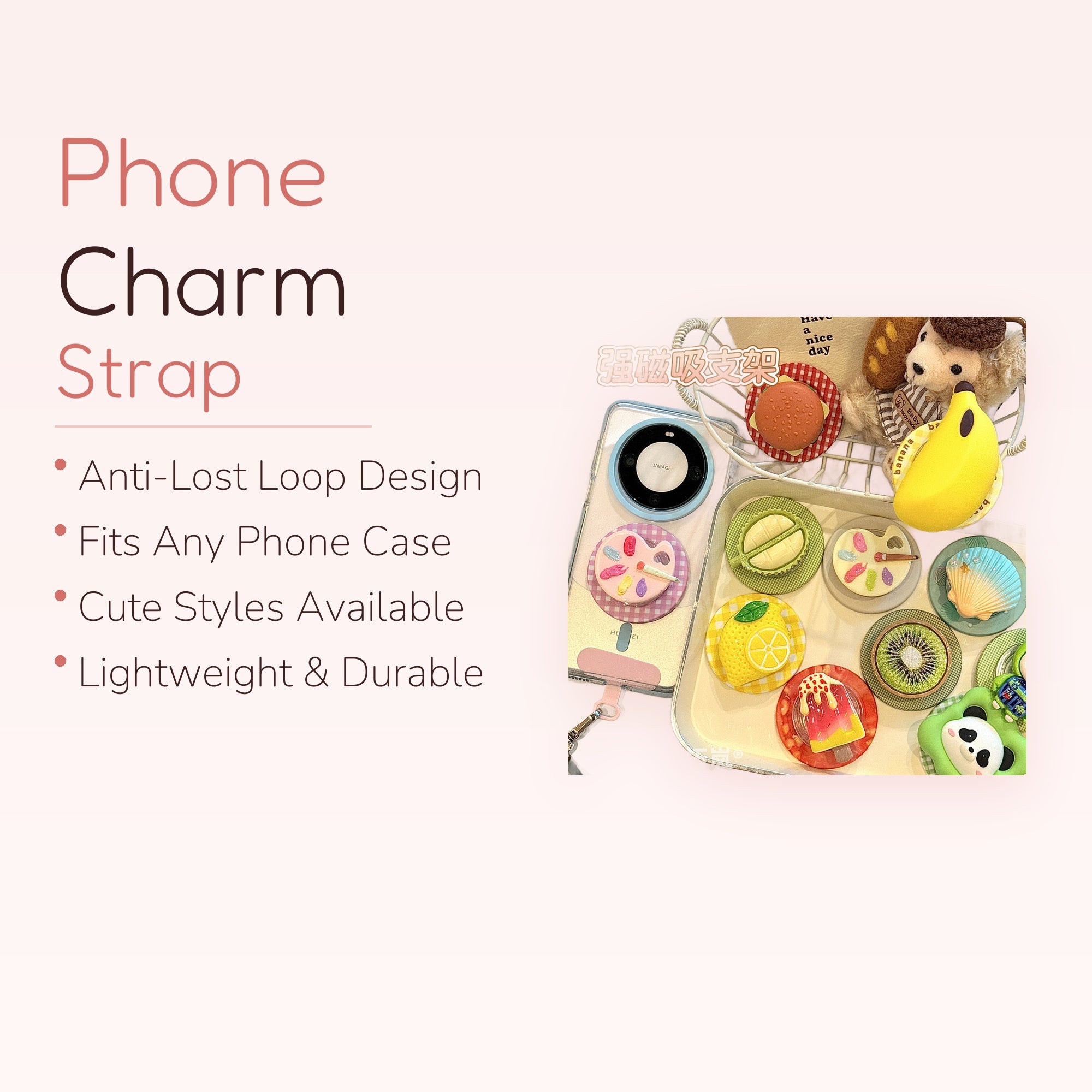 Cute Food & Art Phone Grip | Kawaii Pop Socket Stand for iPhone & Android