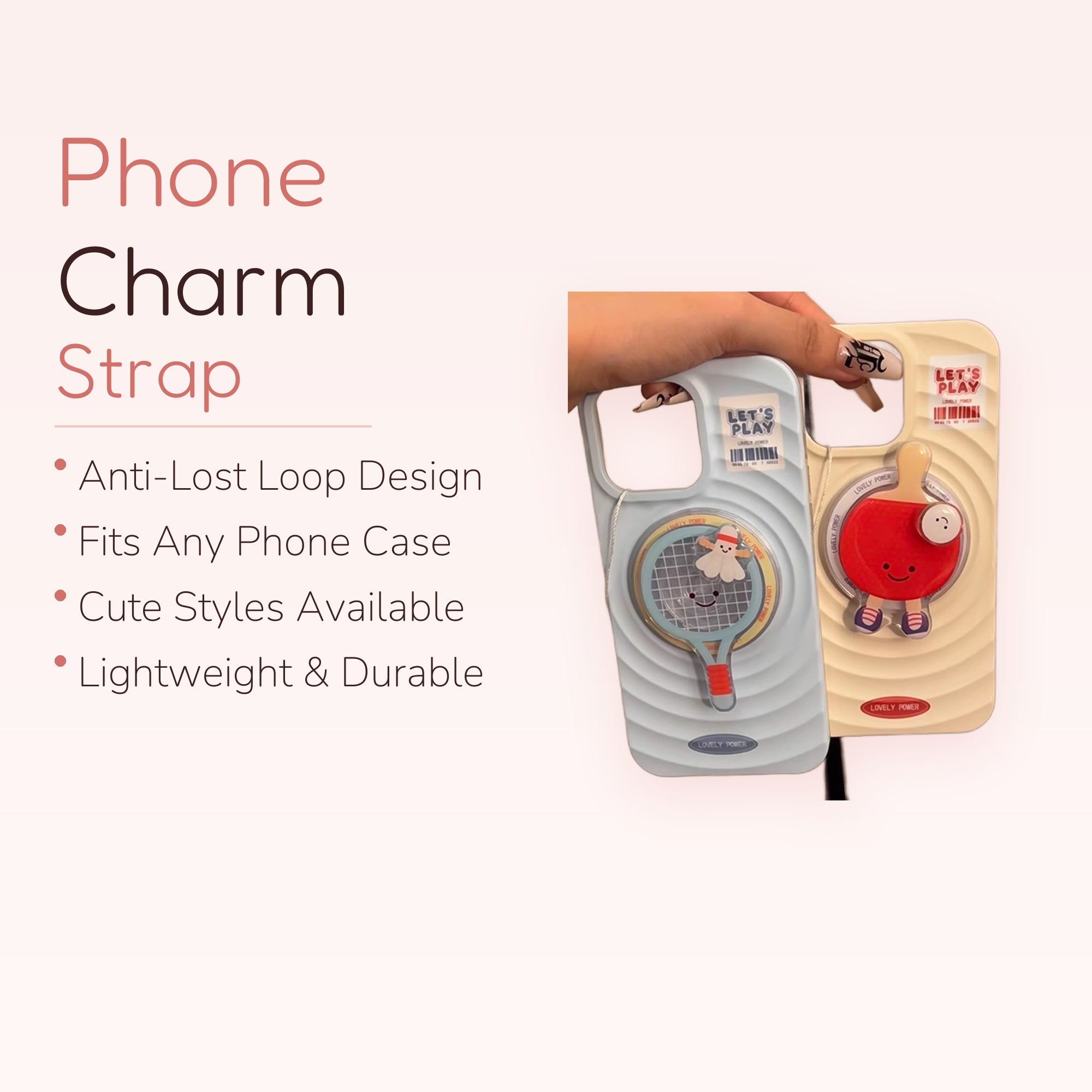Kawaii Badminton Racket & Ping Pong Paddle Phone Grips | Cute Sports Pop Socket Stands