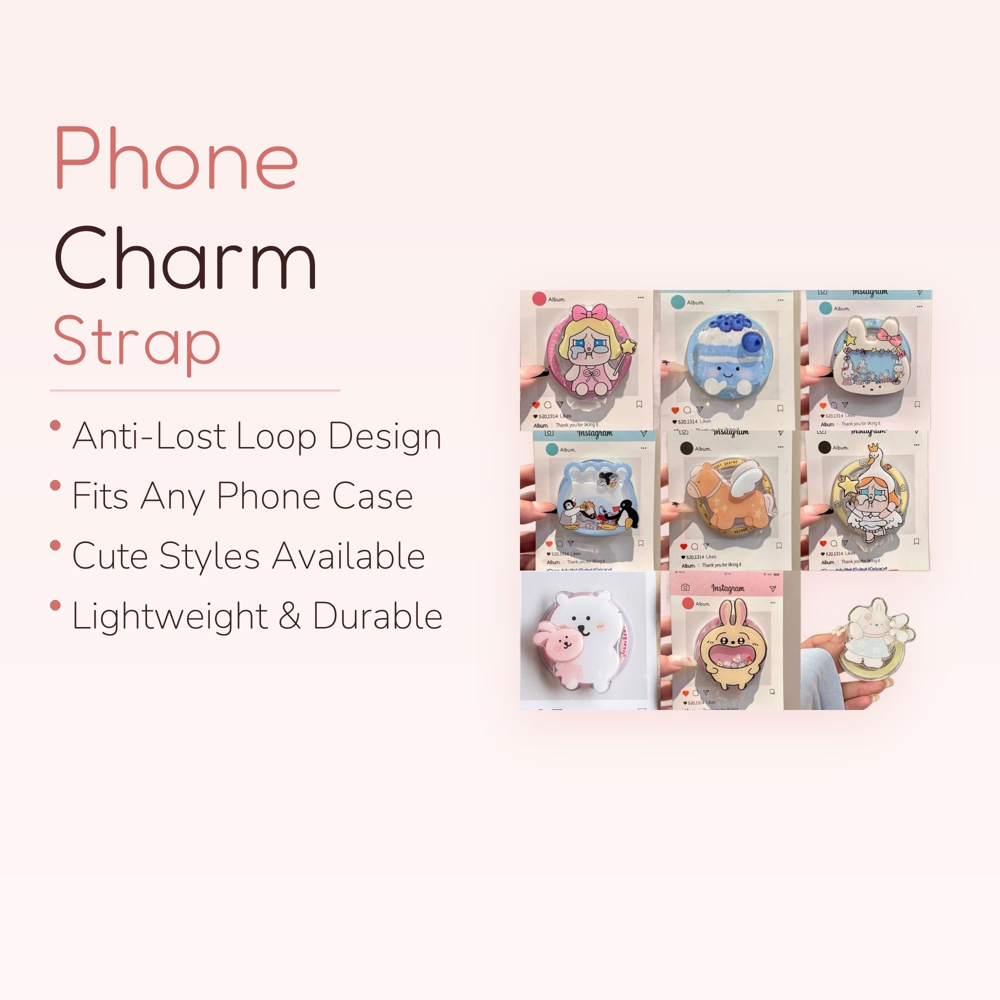 SIMPLYBUBBI — Assorted Cartoon Phone Grip Collection | Acrylic Pop Socket Stand