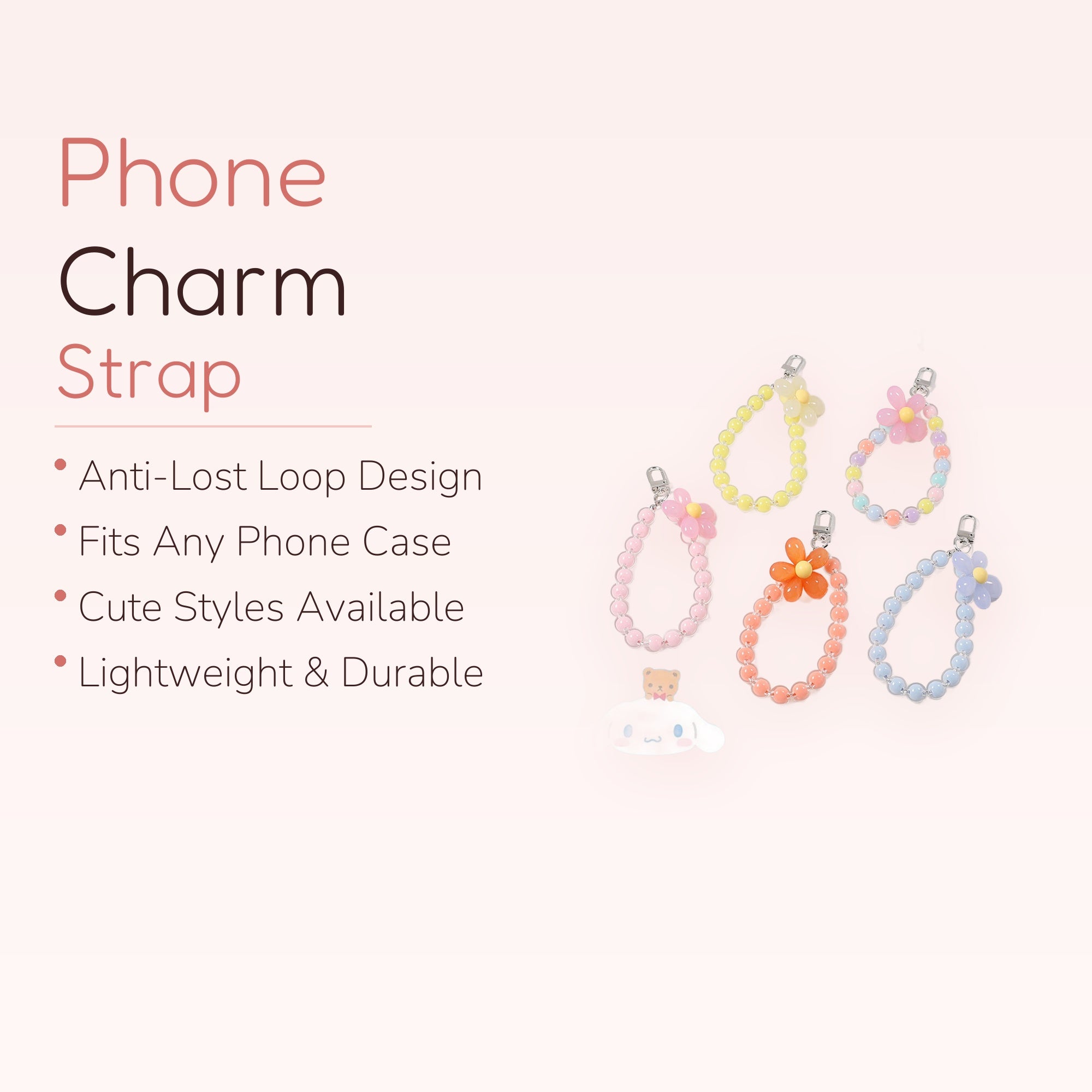 Cute Phone Chain,Beaded Phone Strap,Cell | SIMPLYBUBBI Phone Charm
