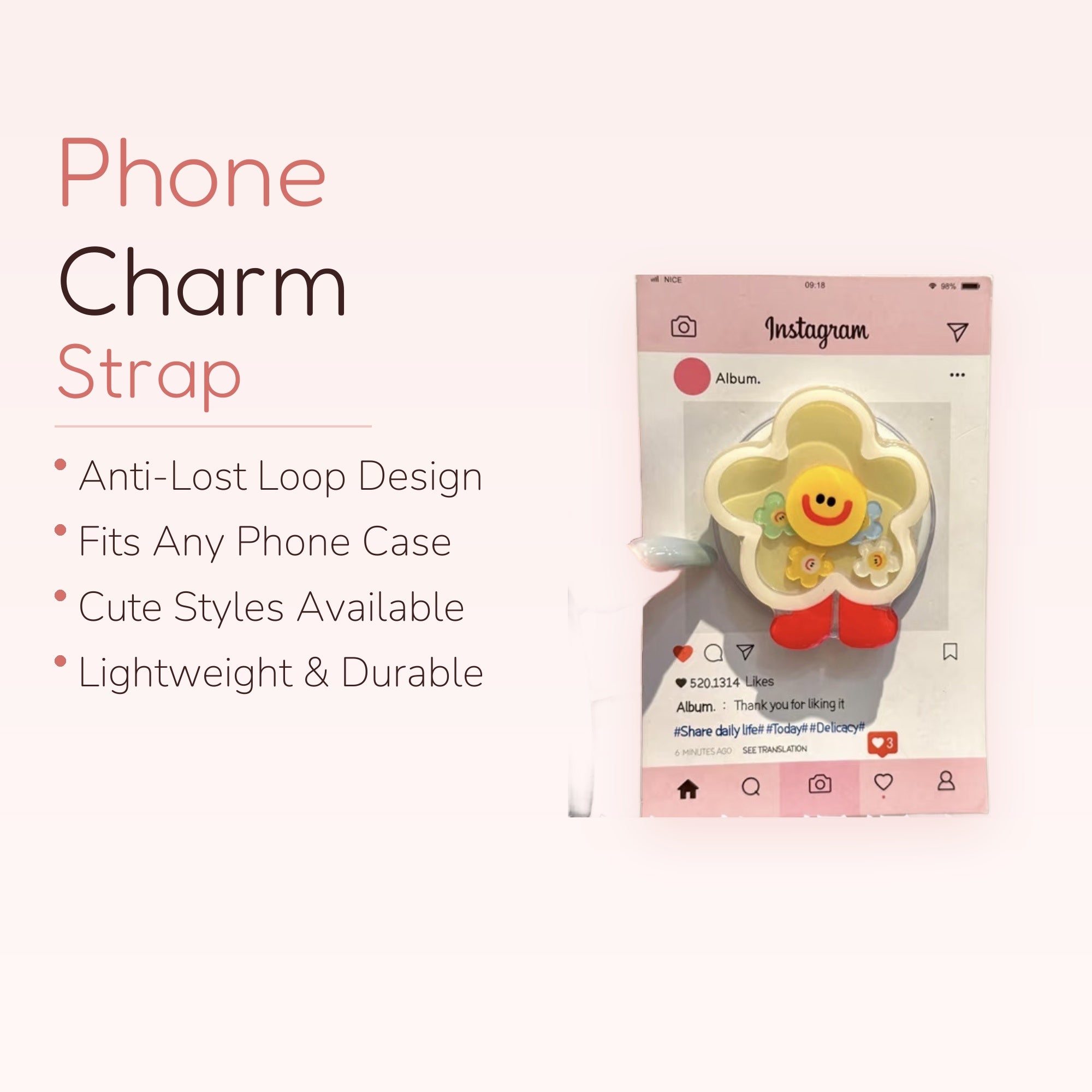 Cute Yellow Flower Phone Grip | Kawaii Smiley Face Pop Socket Stand