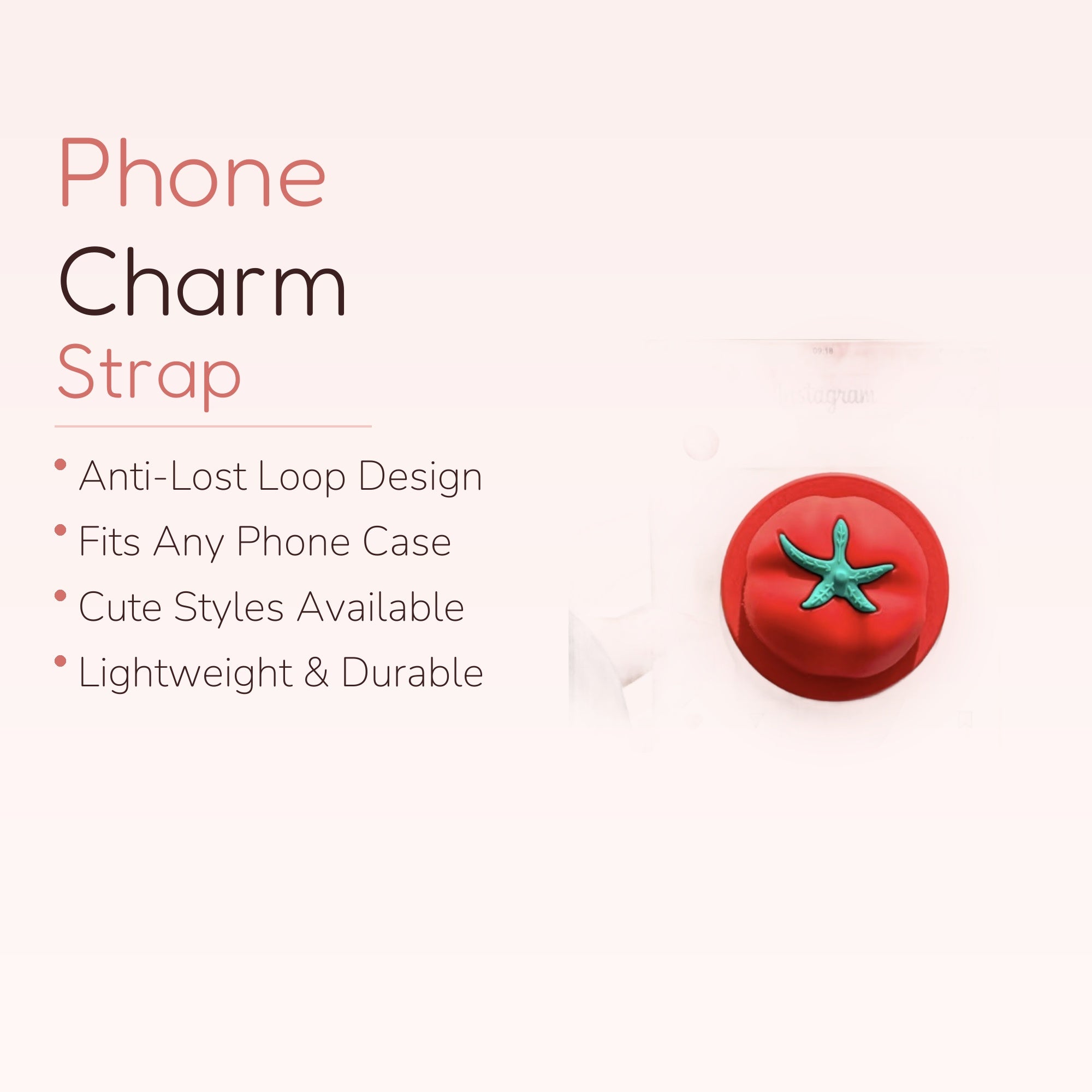 Cute Red Tomato Instagram Phone Grip | Kawaii Pop Socket Stand
