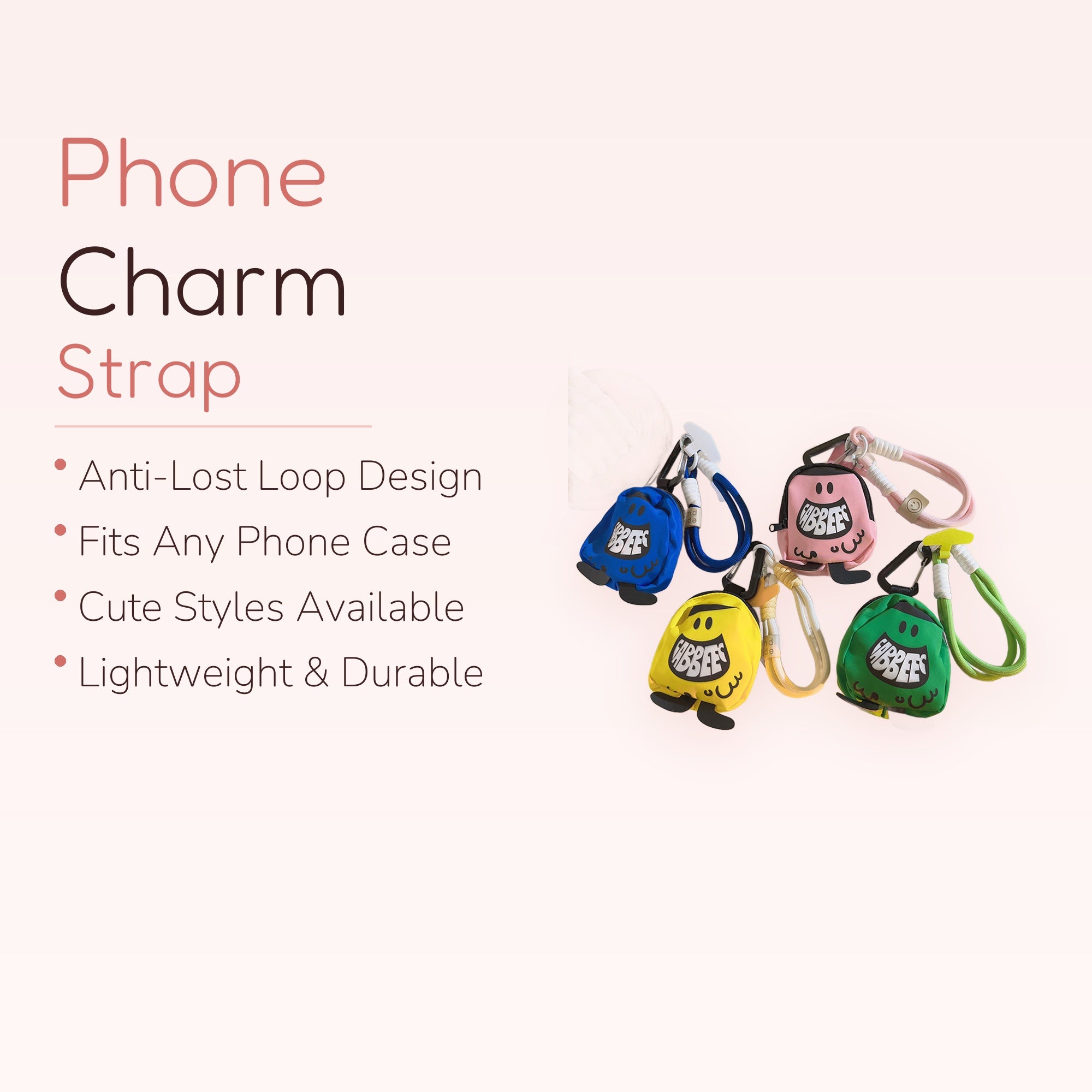 Kawaii Mini Backpack Phone Charm | Cute Cartoon Character Wrist Lanyard