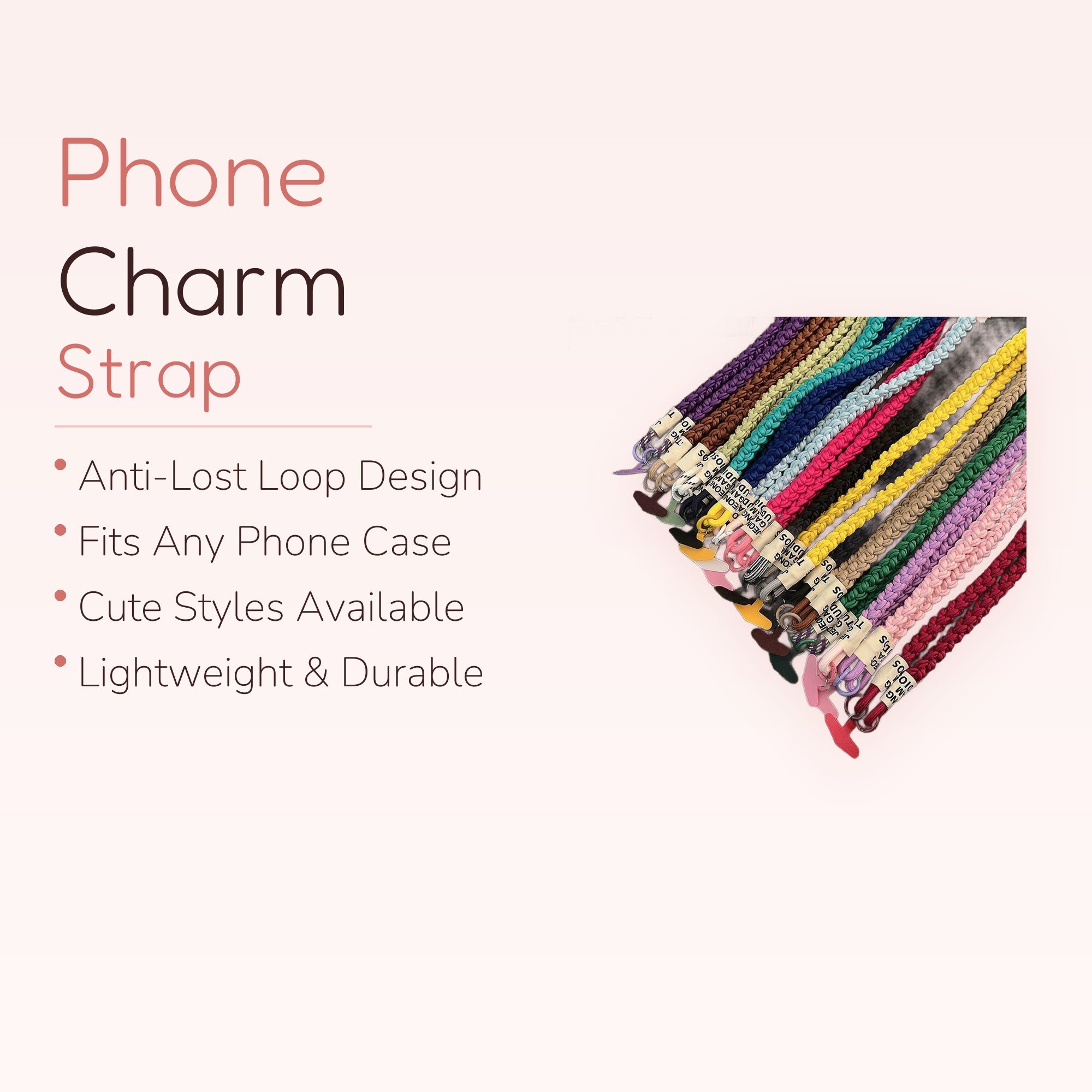 Colorful Braided Phone Lanyard | Aesthetic Woven Wrist Strap for Phone