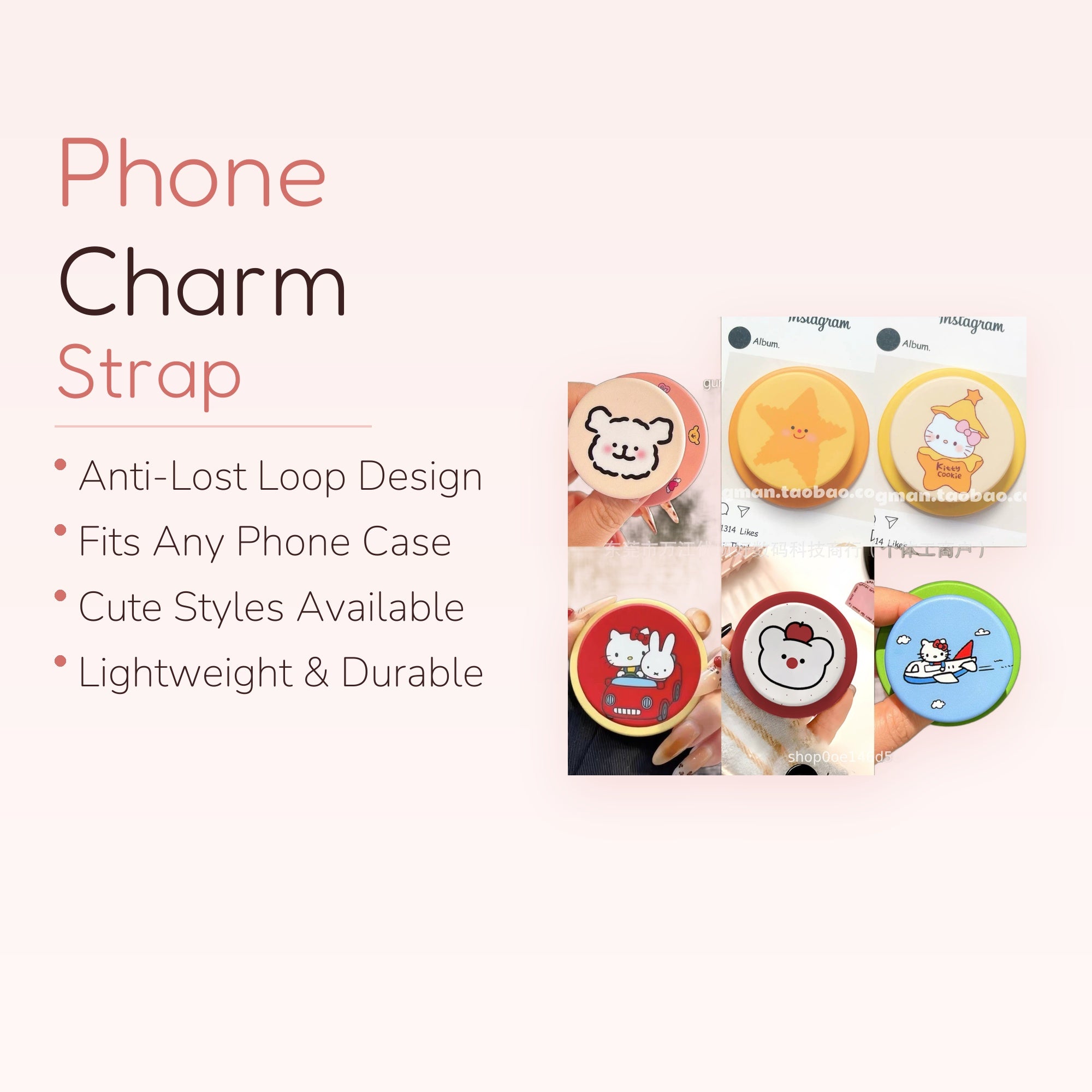 SIMPLYBUBBI — Cute Cartoon Animal Phone Grip | Expandable Pop Socket Stand