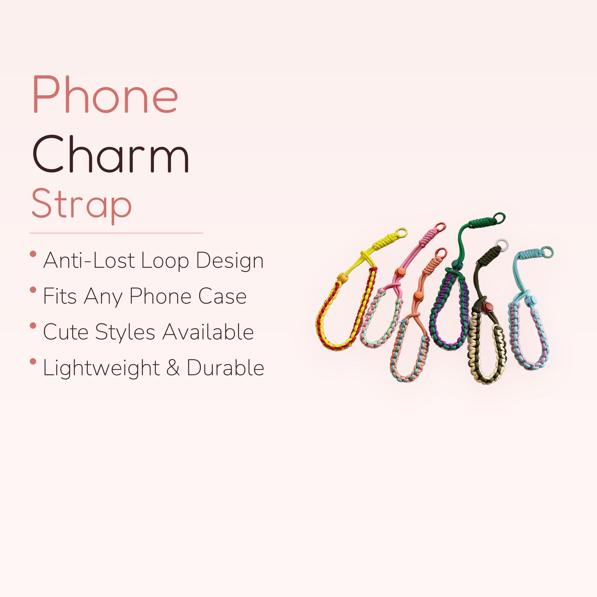 SIMPLYBUBBI — Multi-Color Braided Paracord Phone Wristlet | Durable Lanyard Strap