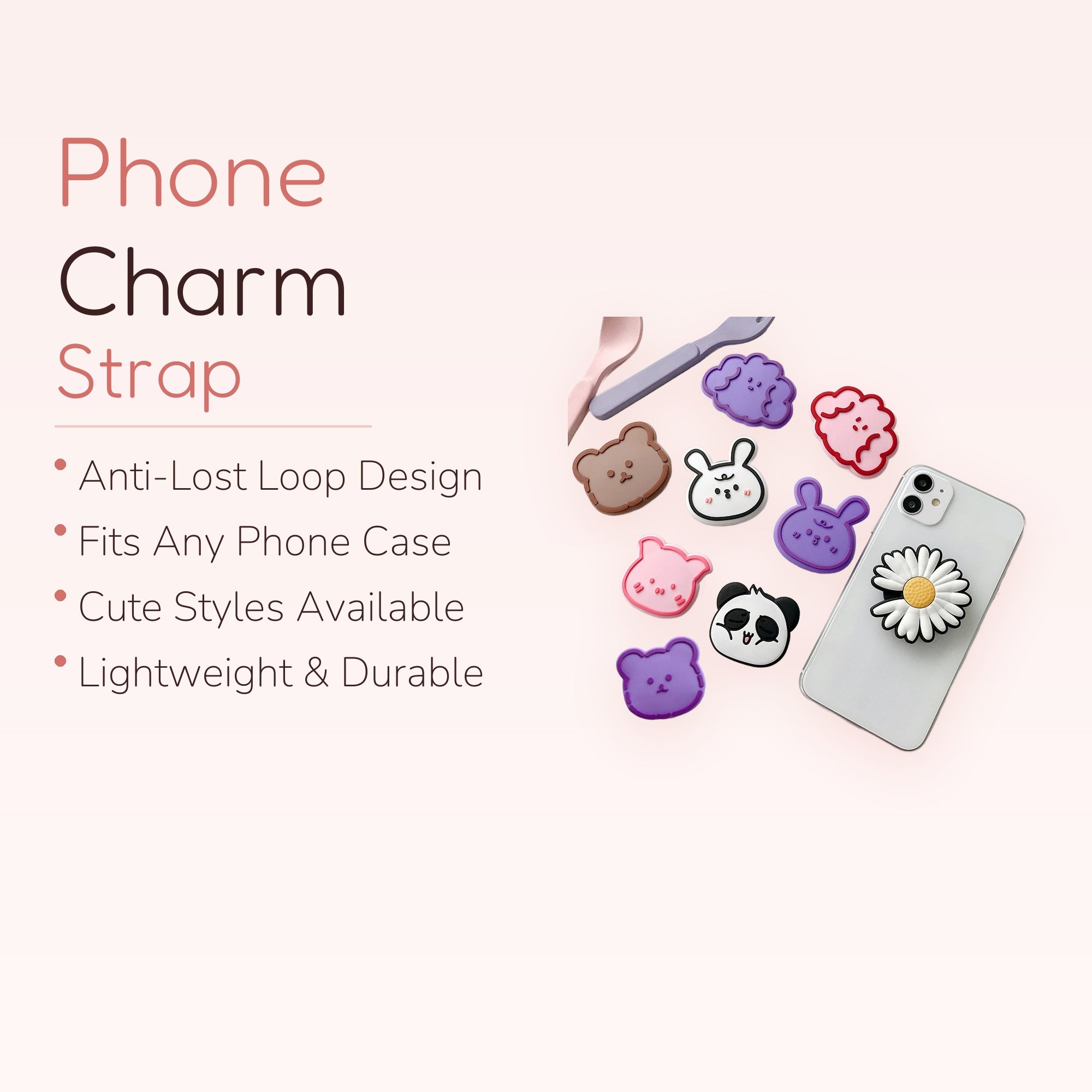 Kawaii Animal & Daisy Phone Grip | Cute Pop Socket Stand