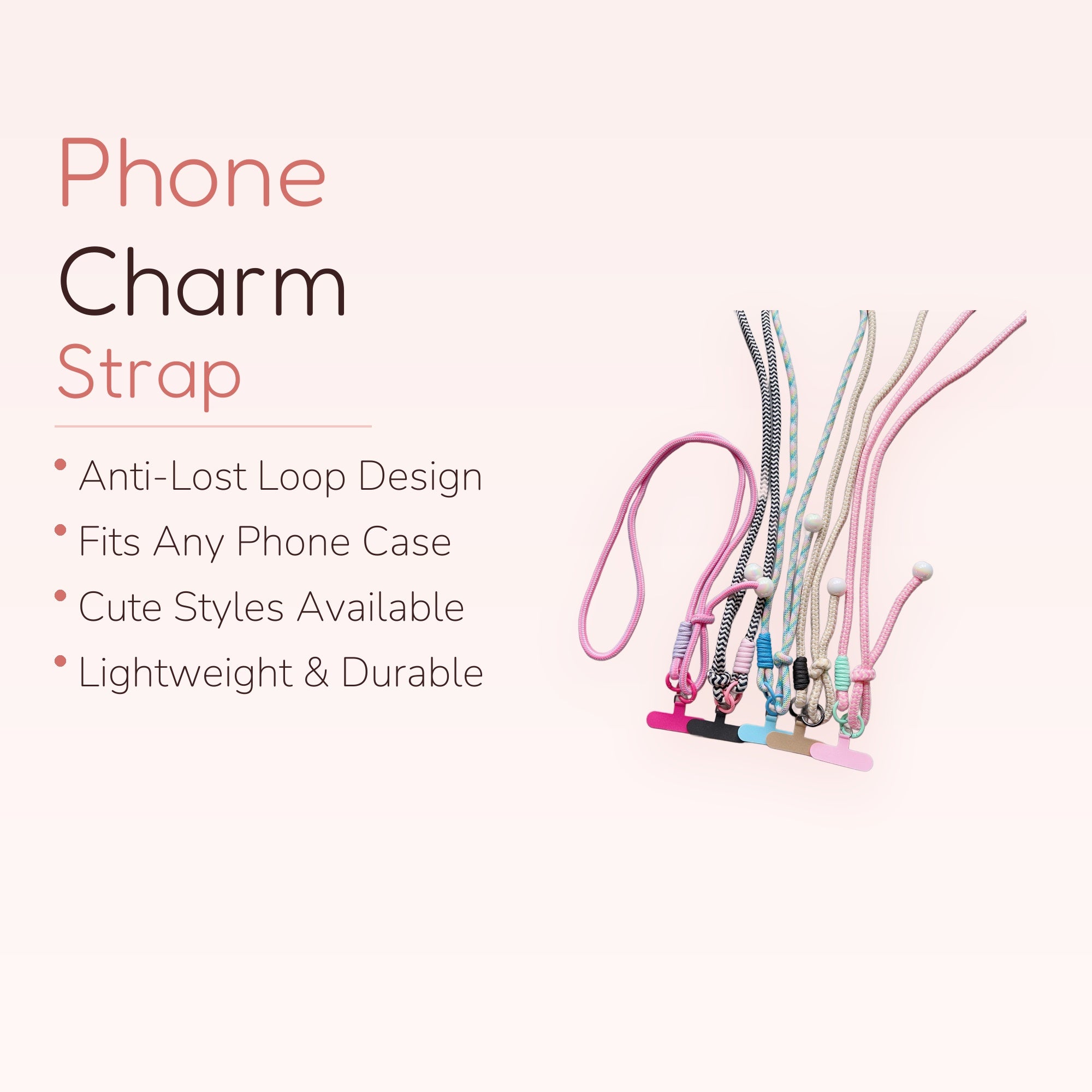 Aesthetic Braided Rope Phone Lanyard | Pastel Adjustable Crossbody Phone Strap