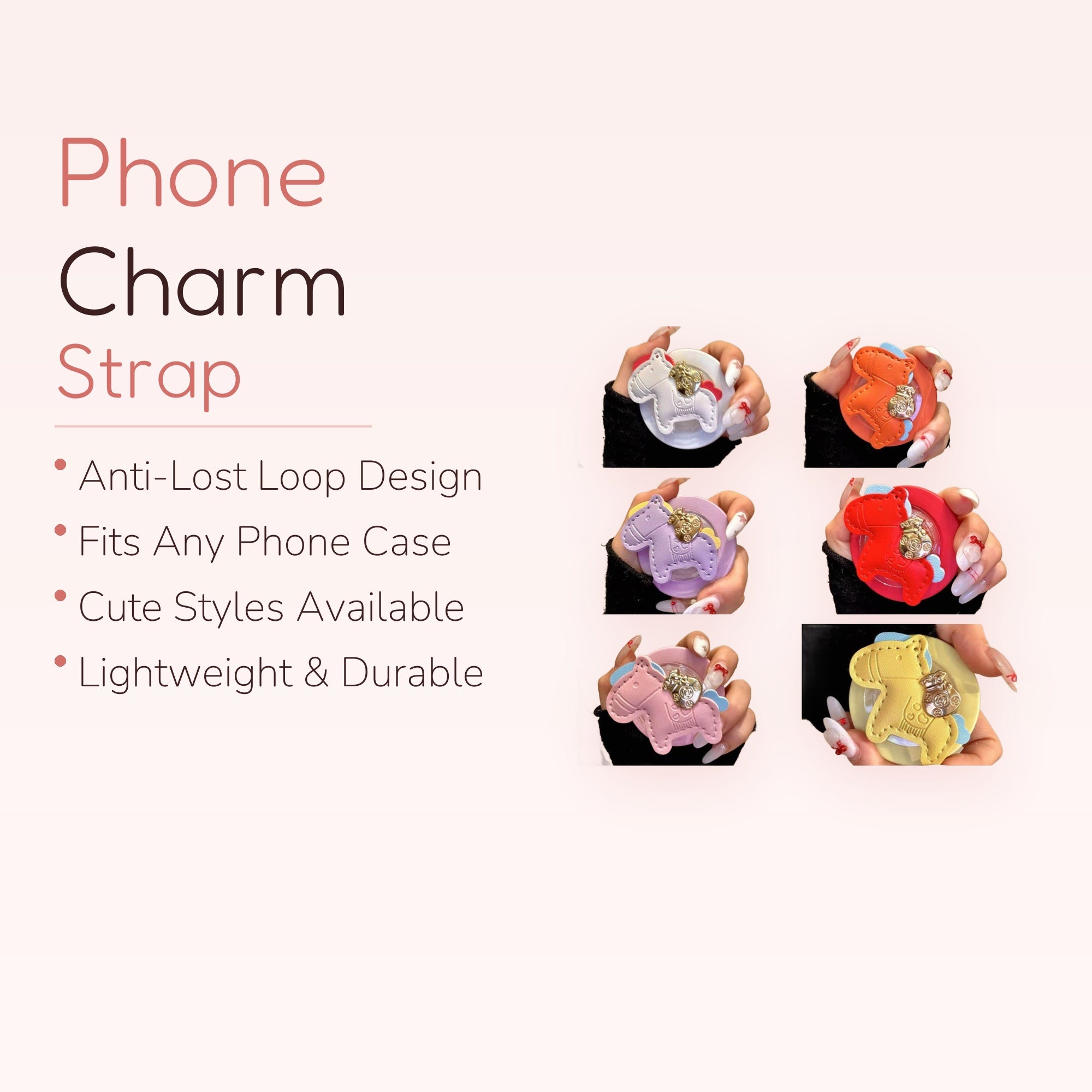 Cute Horse Leather Phone Grip | Kawaii Animal Pop Socket Stand