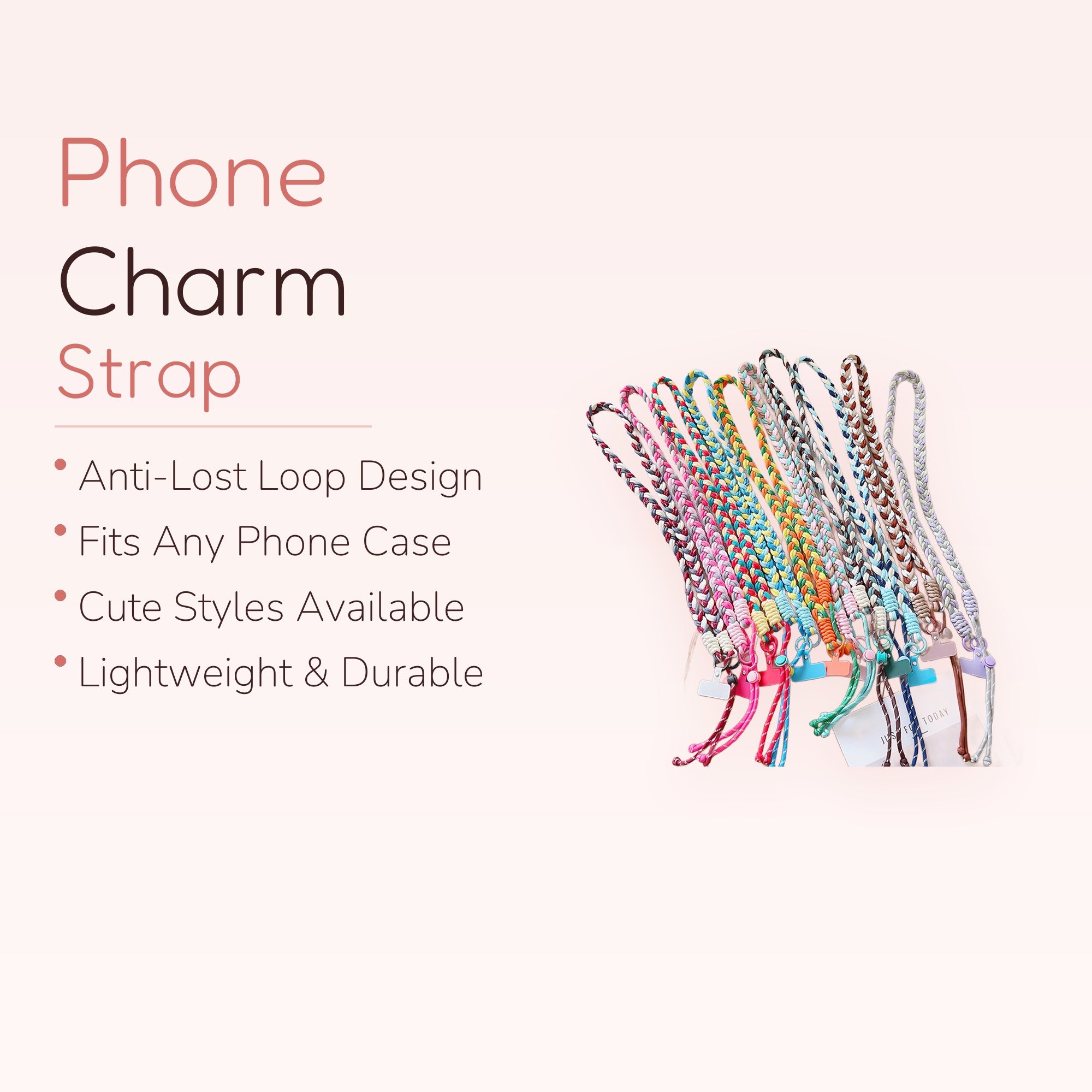 SIMPLYBUBBI — Assorted Braided Cell Phone Neck Strap | Multi-Use Crossbody Lanyard
