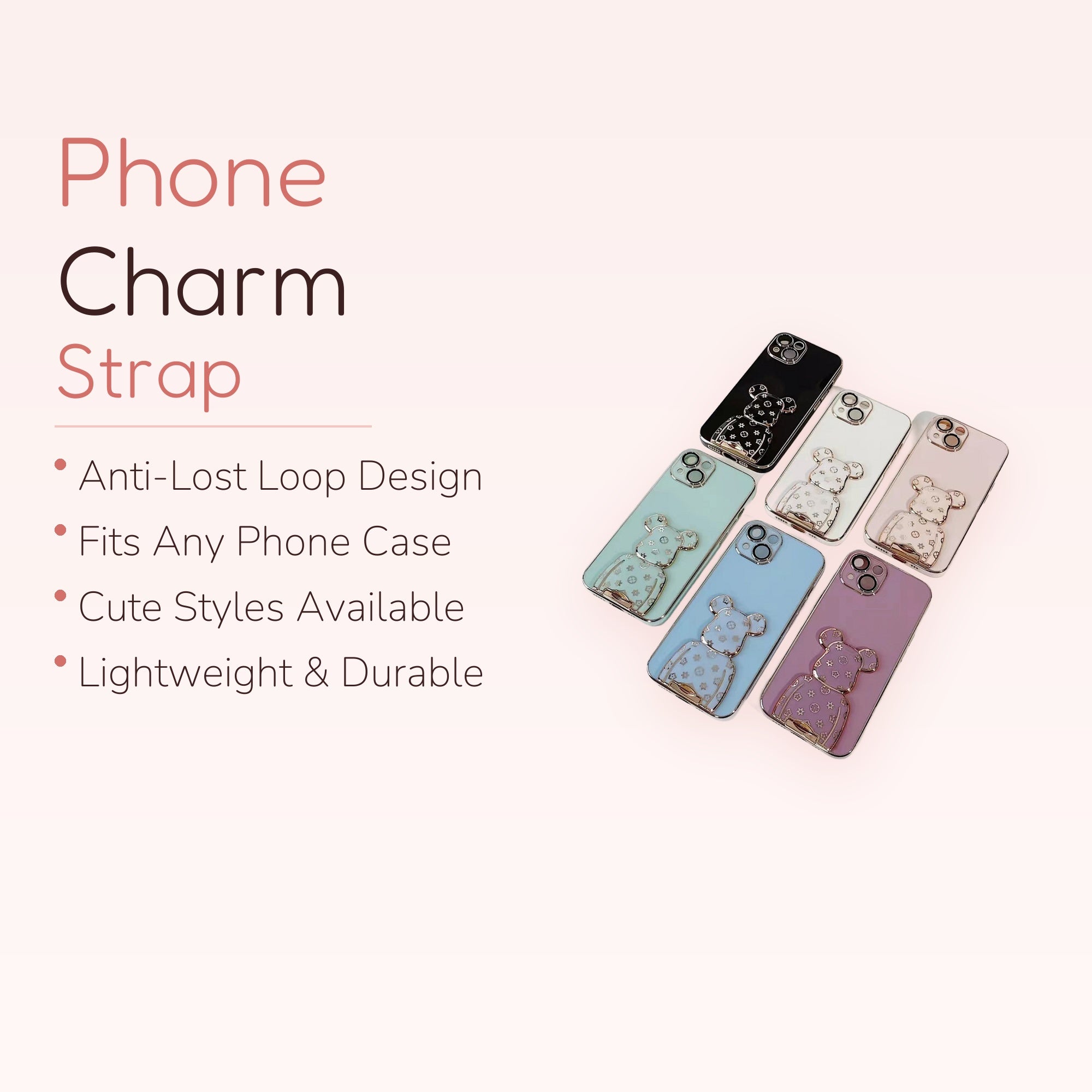 Gradient Glitter Quicksand Bracket Phone Case for iPhone | SIMPLYBUBBI Phone Charm