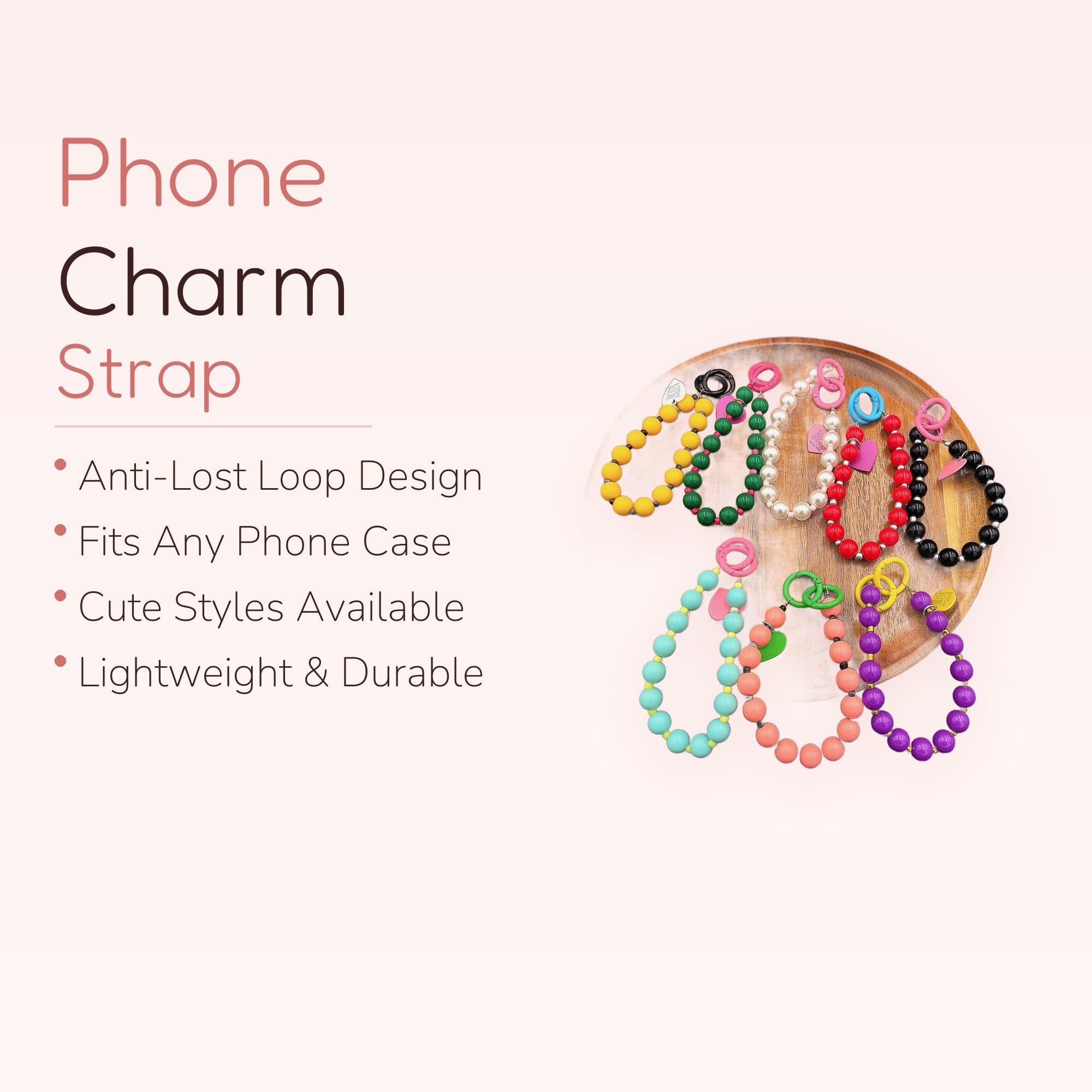 Colorful Beaded Phone Charm Wristlet | Y2K Aesthetic Keychain Strap