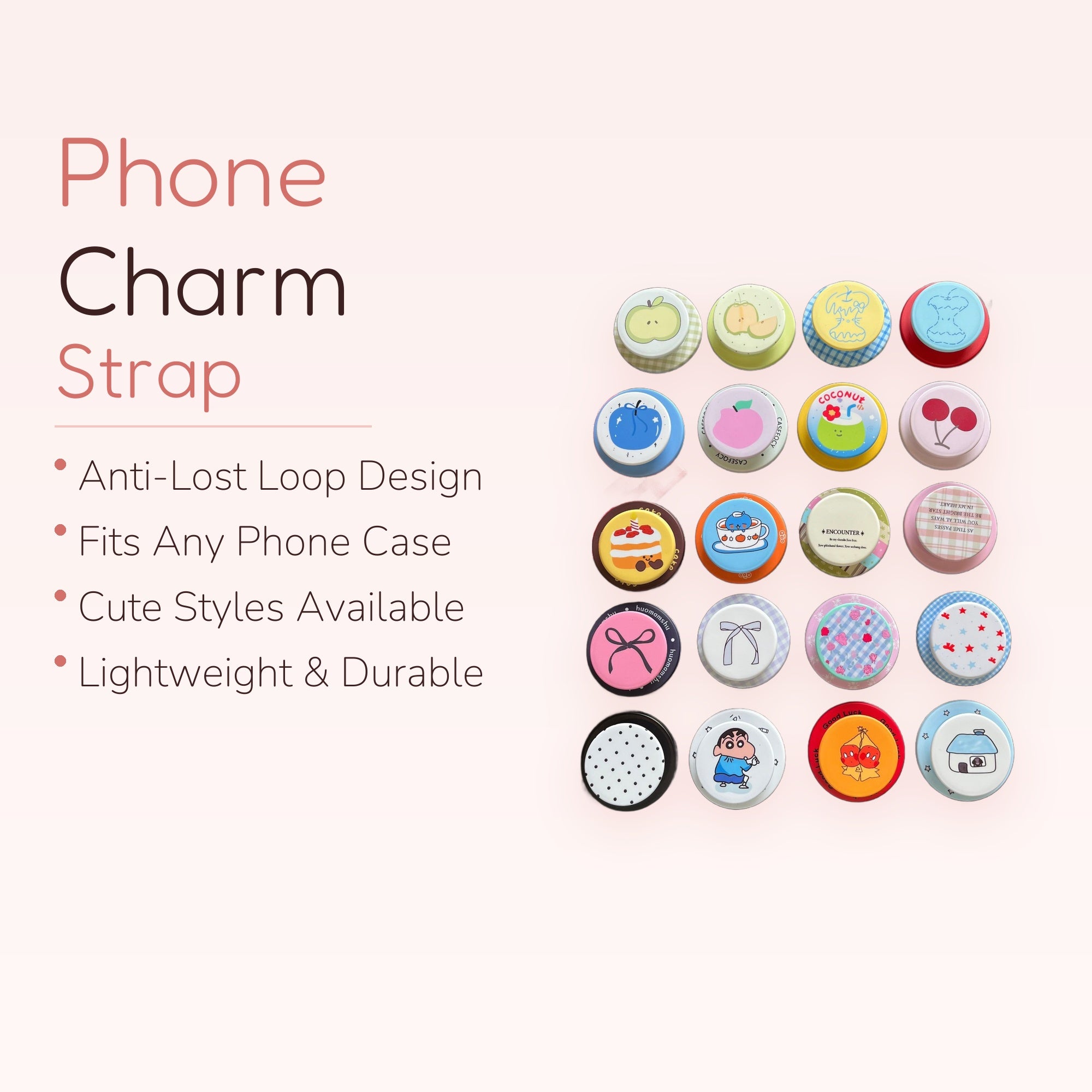 Assorted Kawaii Fruit & Pattern Phone Grips | Cute Expandable Pop Socket Stands