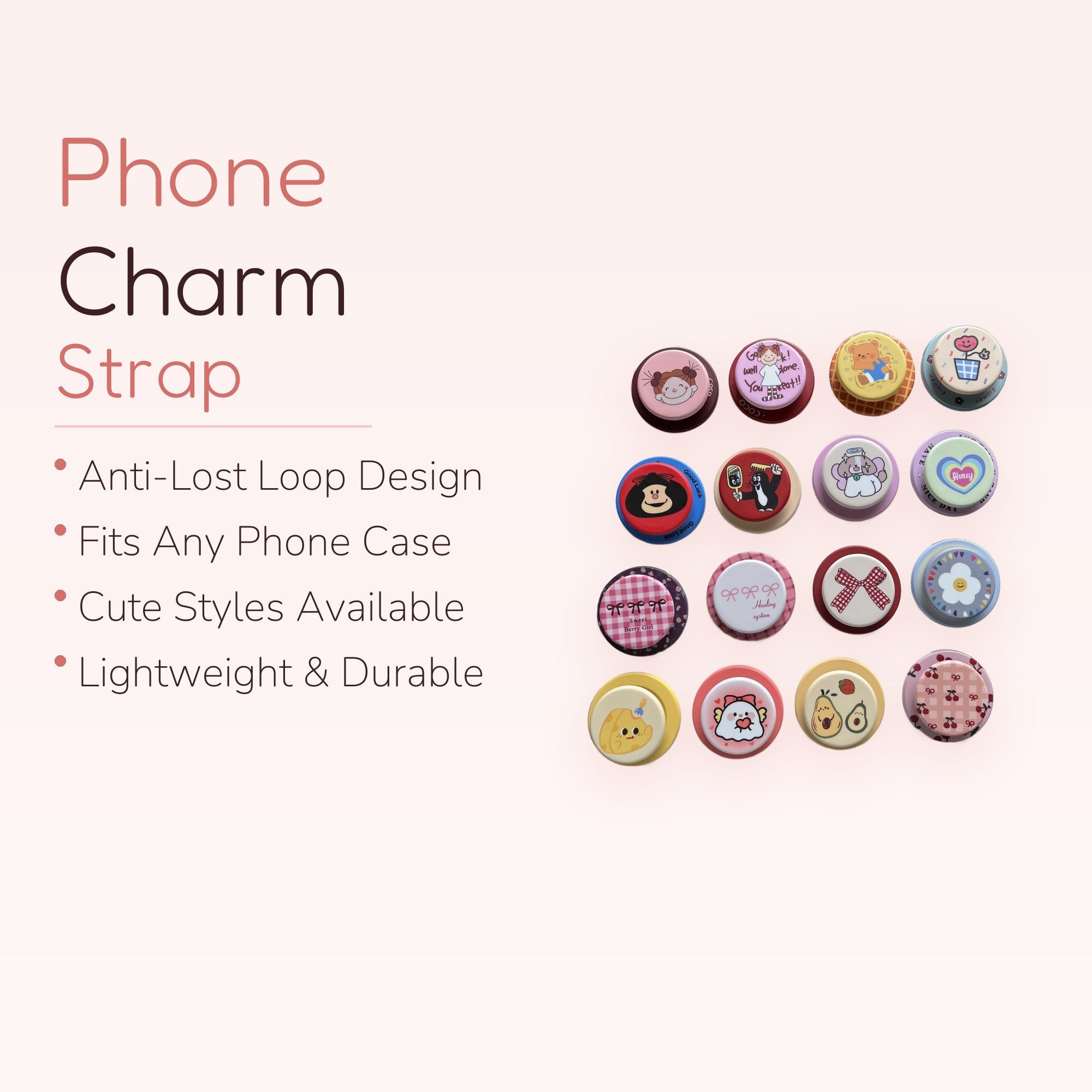 SIMPLYBUBBI — Assorted Kawaii Illustrations Phone Grips | Cute Pop Socket Stands