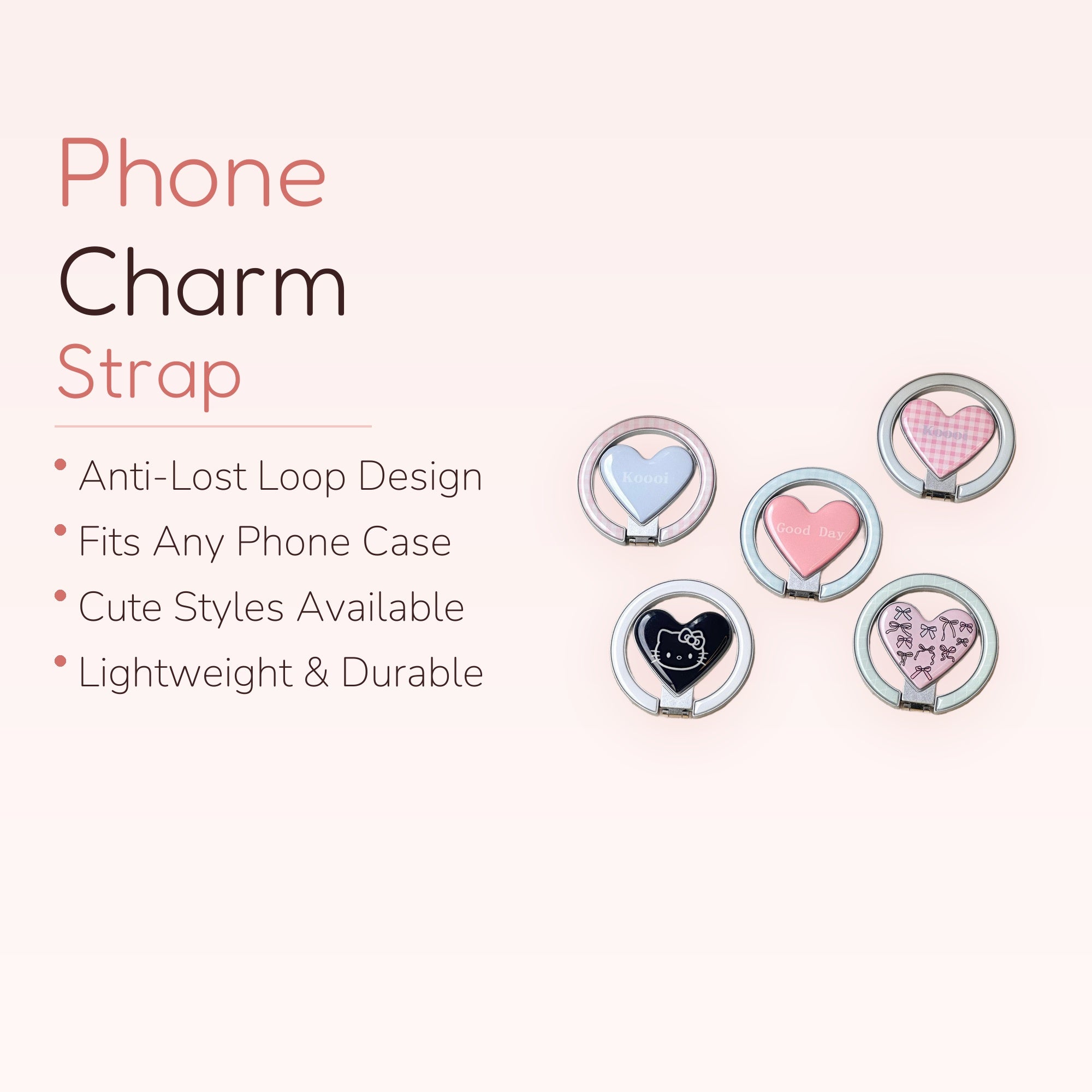 Cute Heart Phone Ring | Kawaii 360° Finger Holder Kickstand