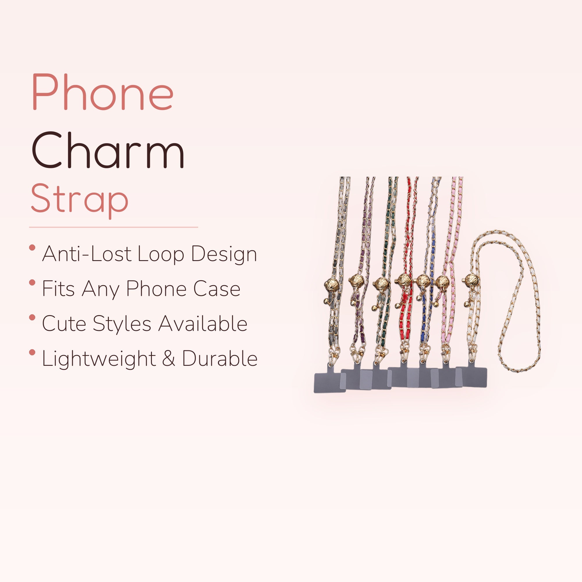 Chic Gold Chain & Leather Phone Lanyard | Adjustable Crossbody Strap