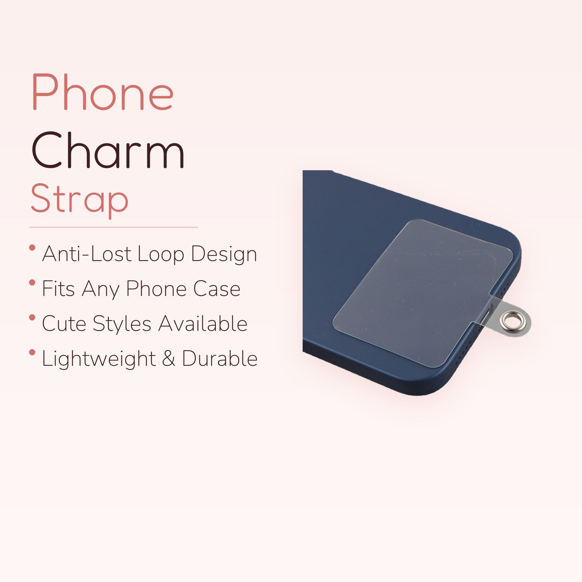 Universal Phone Charm Connector Patch | Lanyard Holder Tab