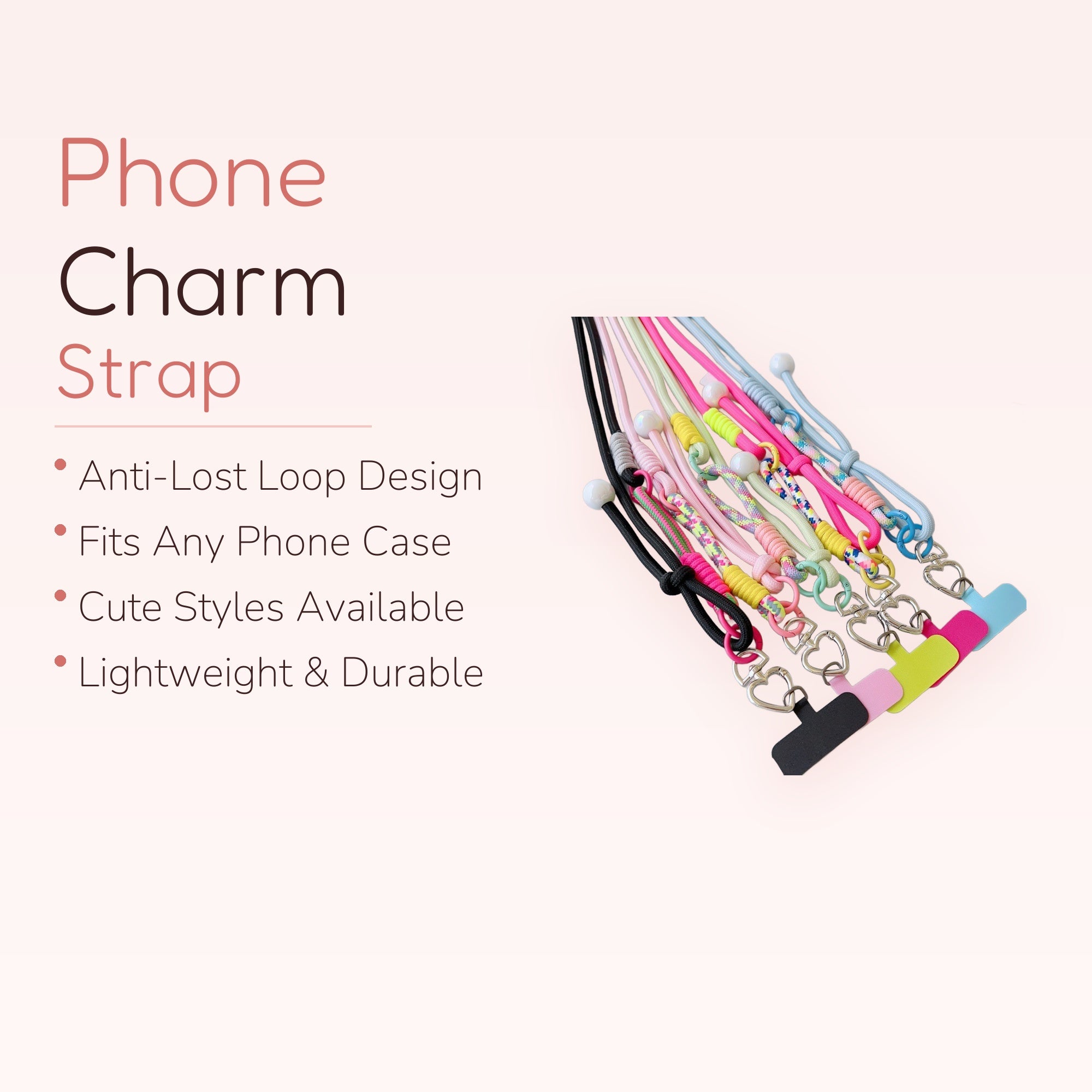Vibrant Heart Clasp Phone Lanyard | Adjustable Crossbody Phone Strap