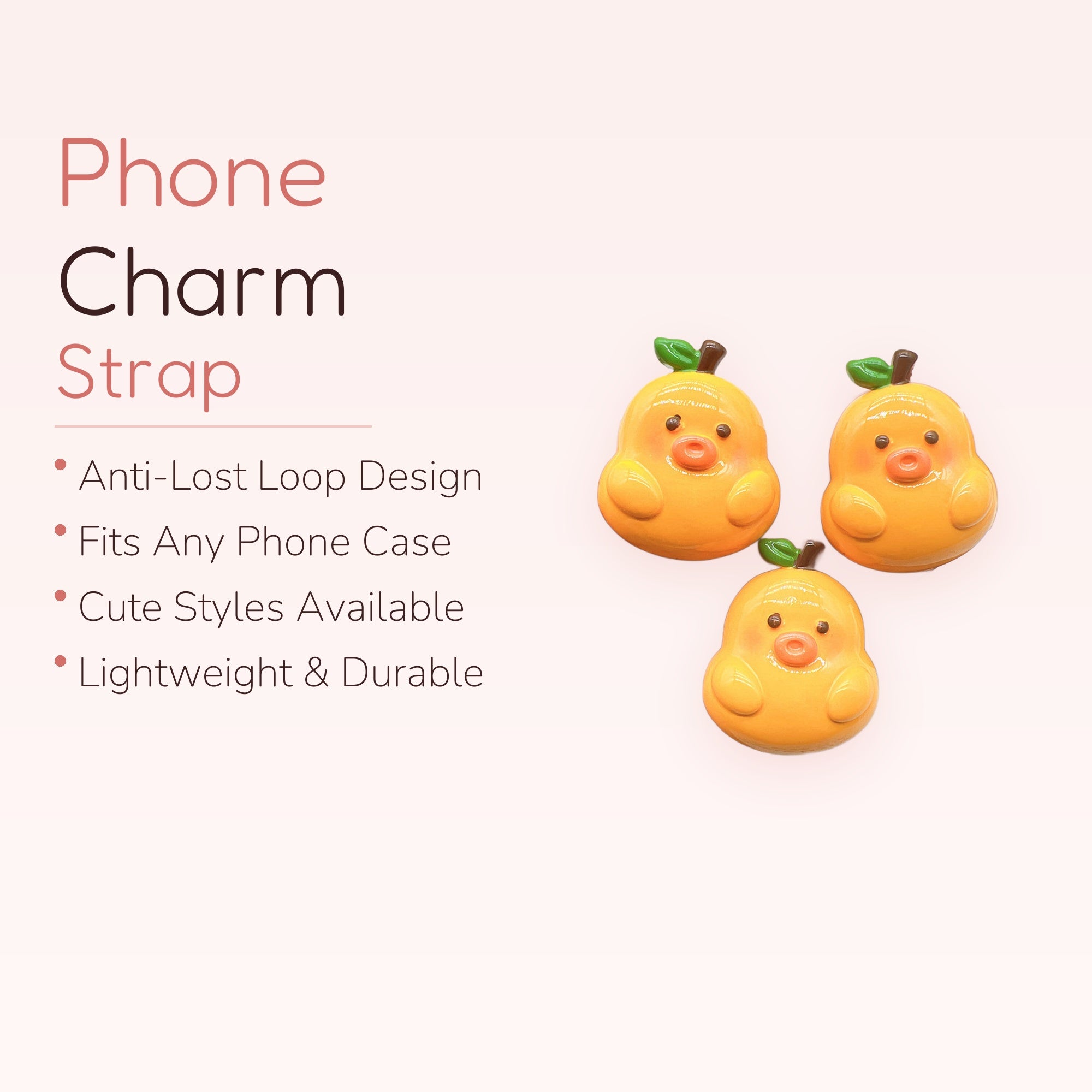 Cute Orange Duck Phone Grip | Kawaii Fruit Animal Pop Socket Stand