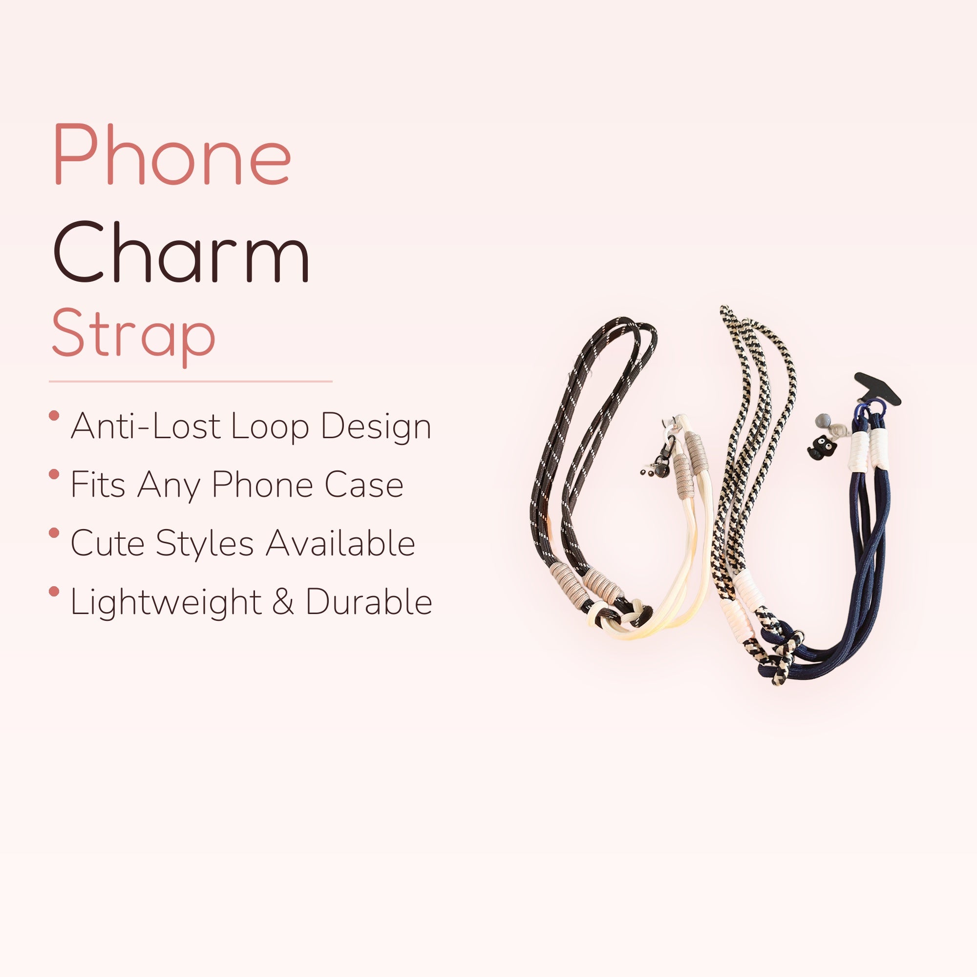 SIMPLYBUBBI — Patterned Braided Cord Phone Lanyard | Adjustable Crossbody Strap