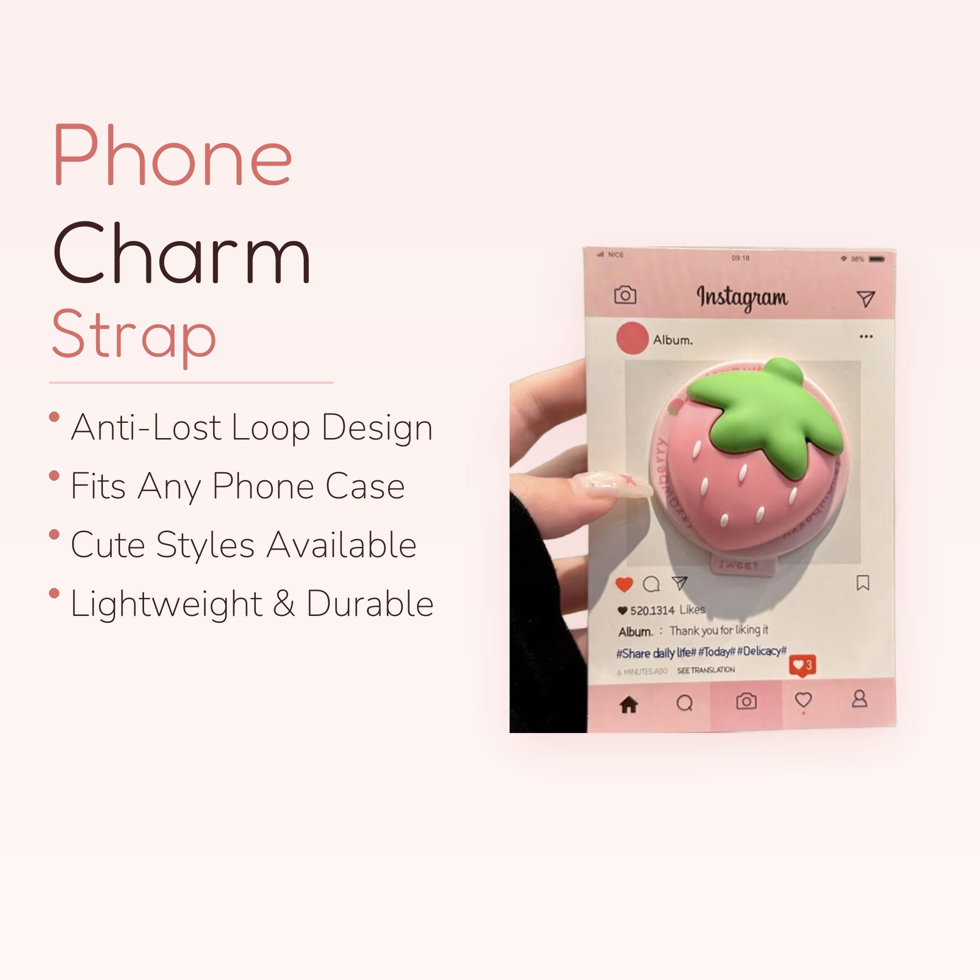 Fruit Stand — Rainbow Fruit Beaded Phone Wrist Strap