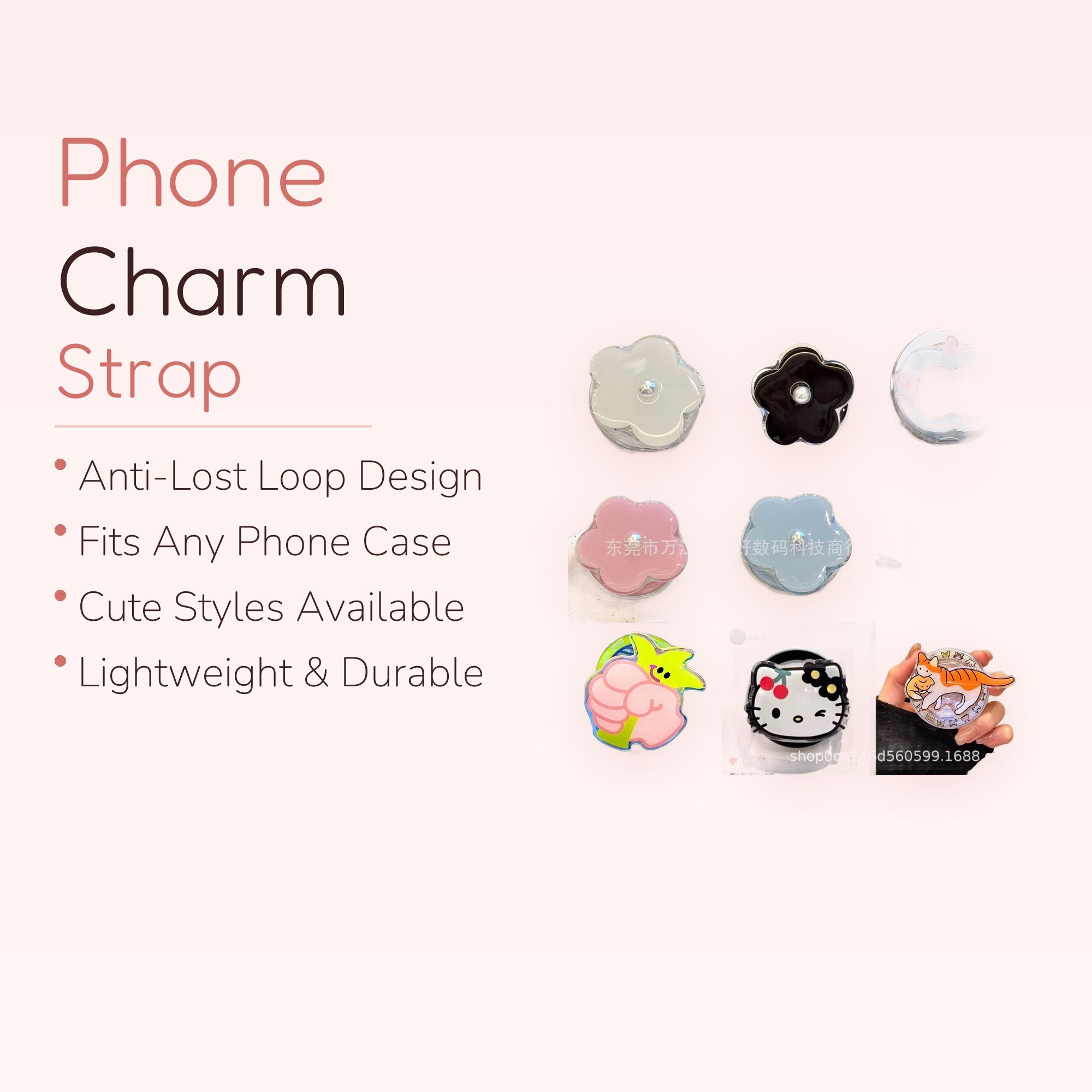 Cute Flower Phone Grip | Kawaii Pearl Pop Socket Stand