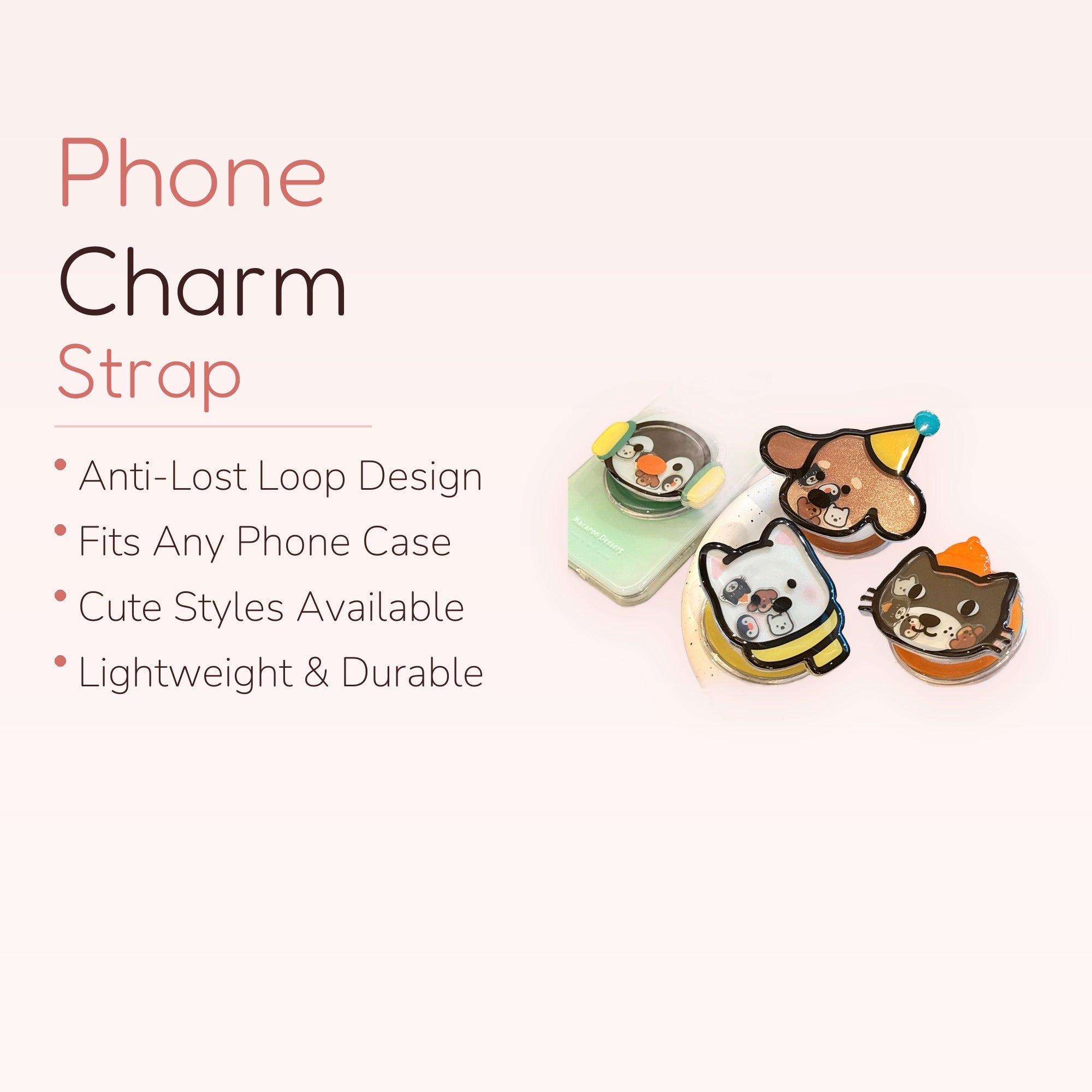 Cute Animal Character Phone Grip | Kawaii Glitter Pop Socket Stand