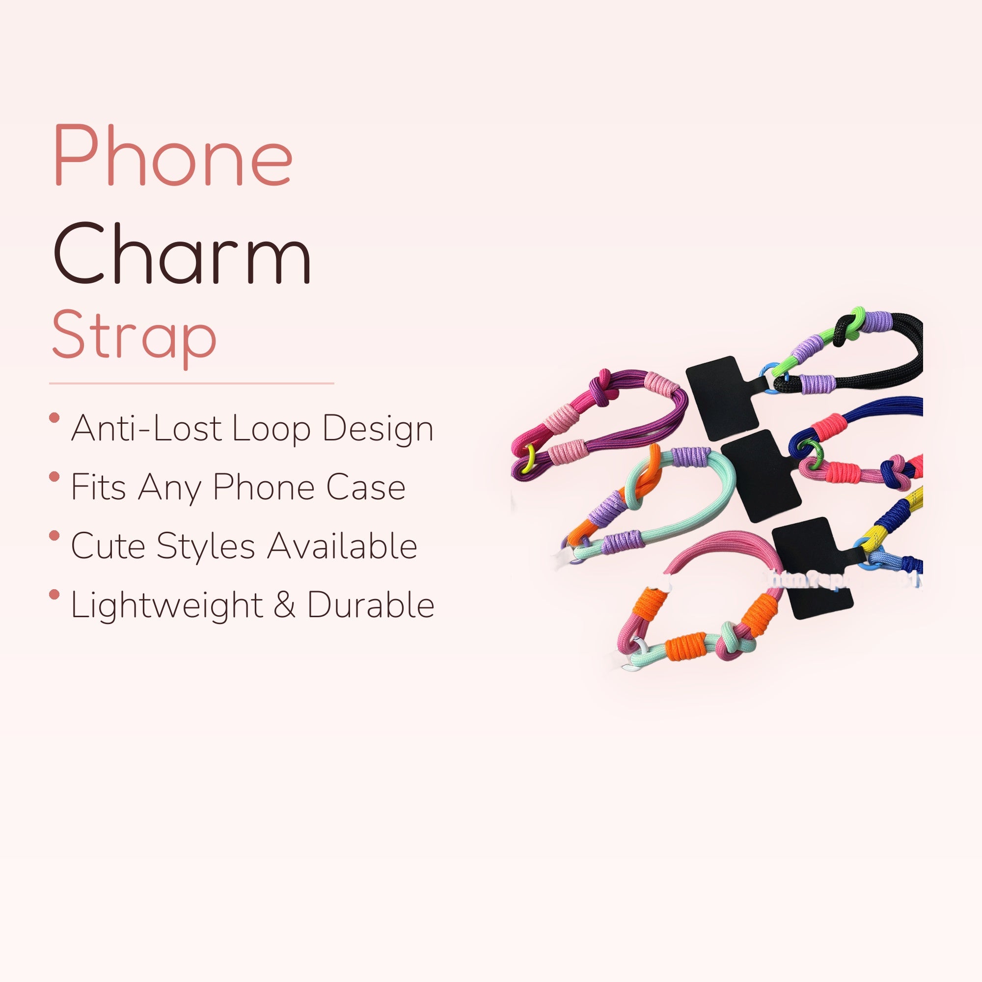 Vibrant Braided Rope Phone Charm | Colorful Wrist Lanyard with Knot Details