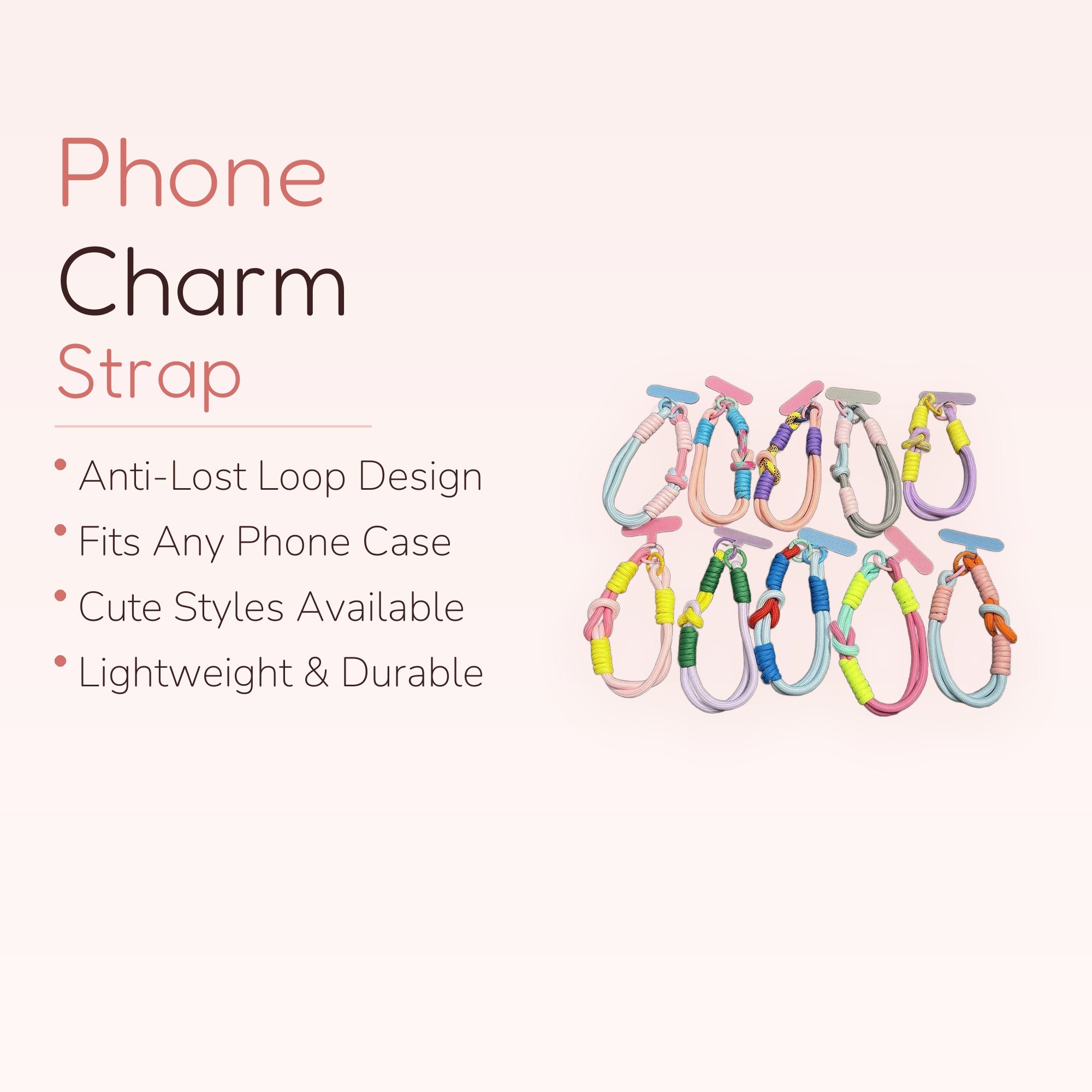SIMPLYBUBBI — Two-Tone Braided Wrist Phone Strap | Knotted Rope Lanyard