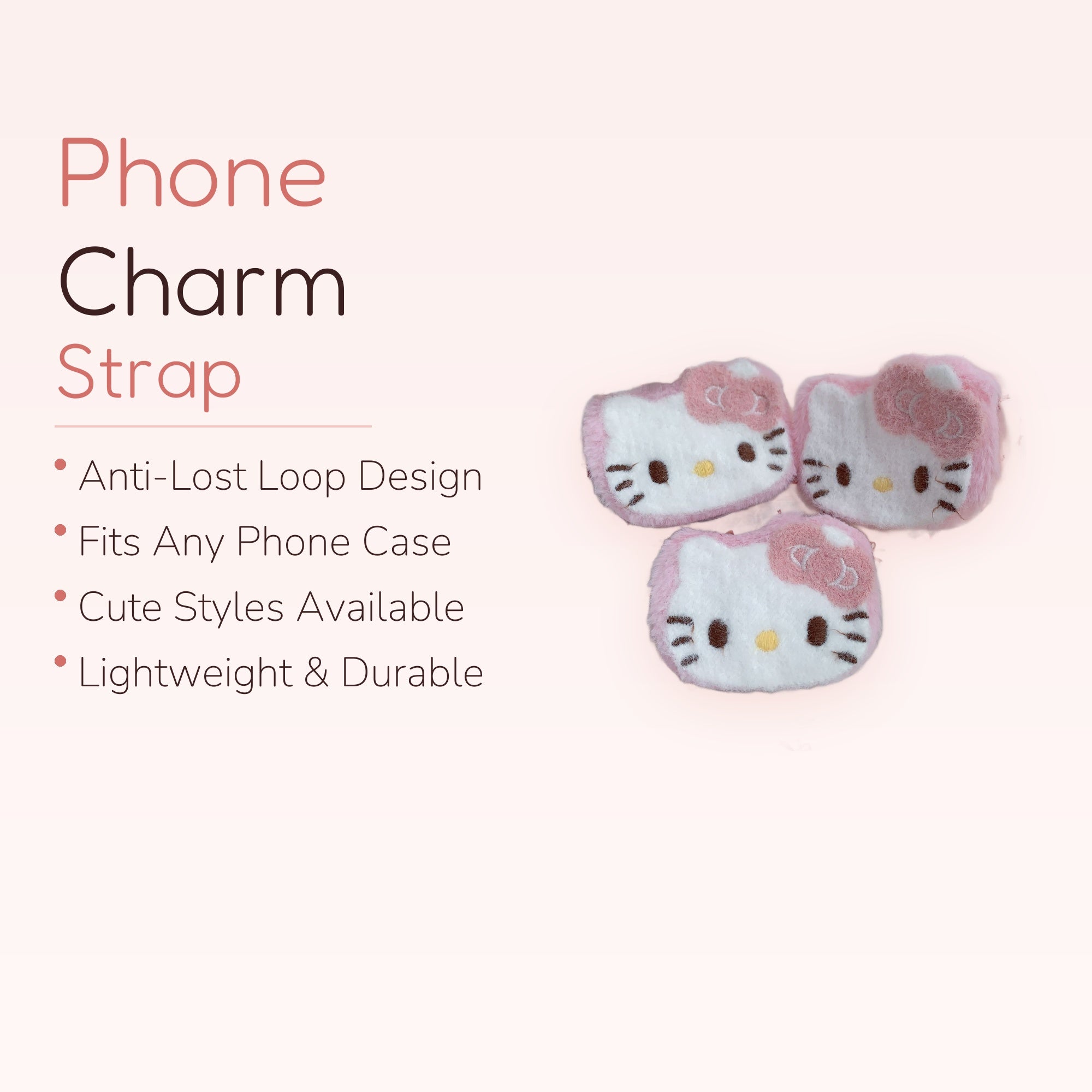 Fluffy Hello Kitty Phone Grip | Kawaii Pink & White Pop Socket Stand