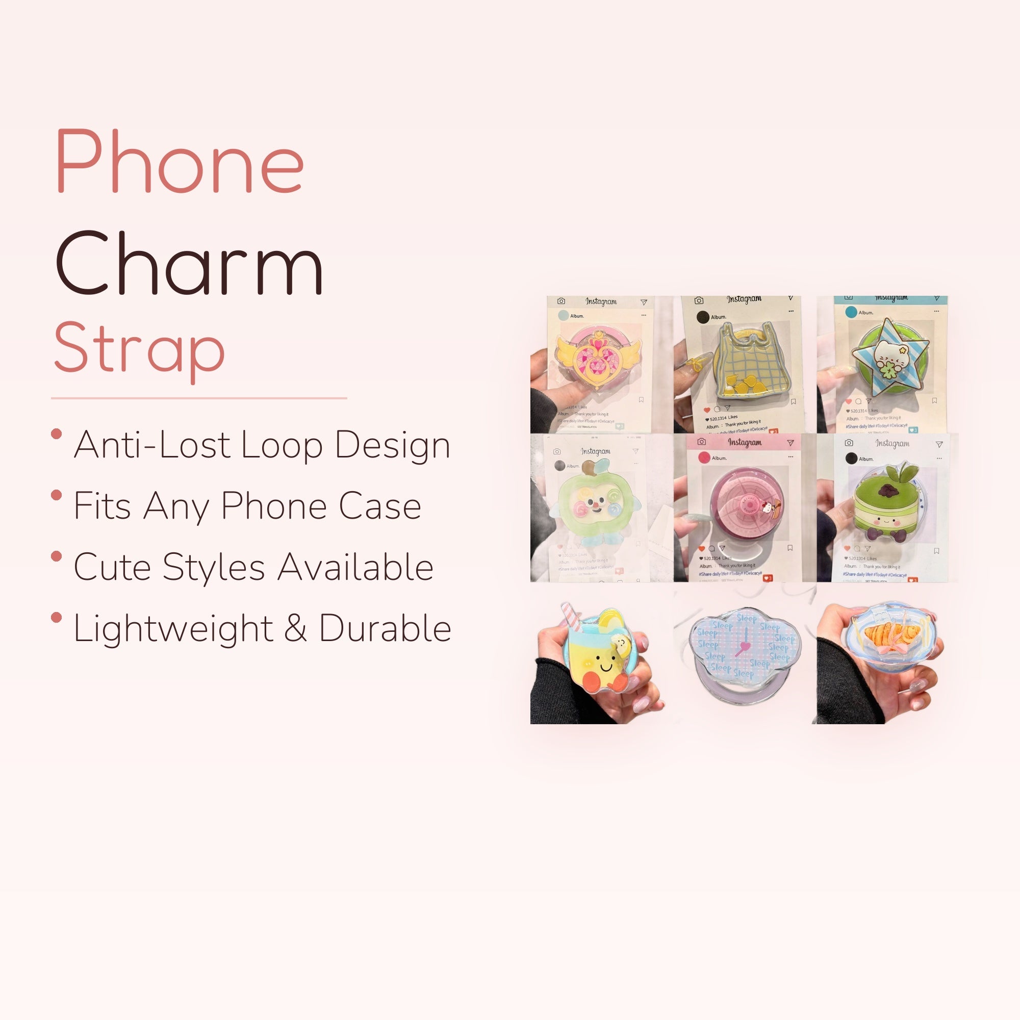 SIMPLYBUBBI — Assorted Kawaii Snack & Drink Phone Grip | Cute Pop Socket Holder