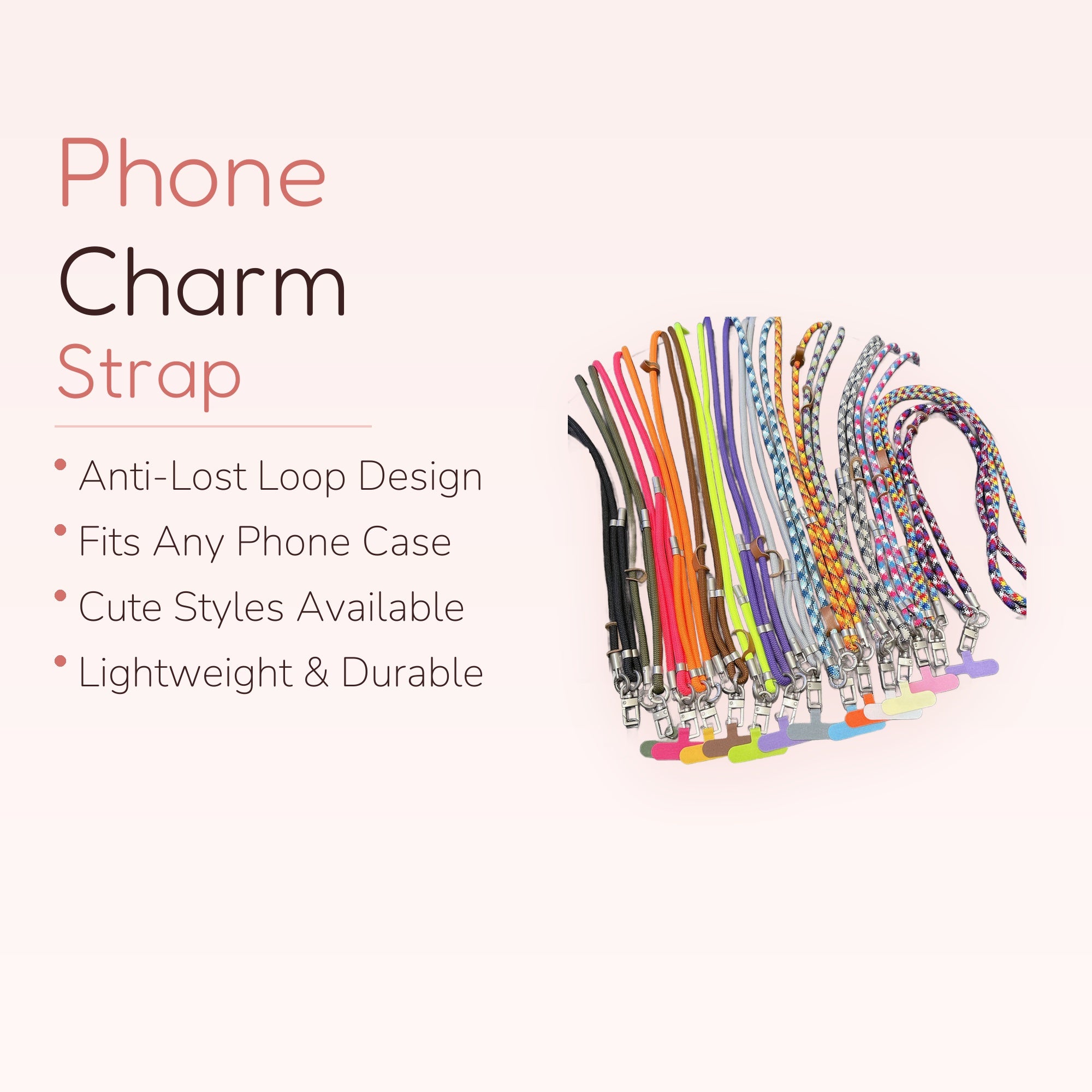 SIMPLYBUBBI — Multi-Color Braided Rope Phone Strap | Adjustable Crossbody Lanyard