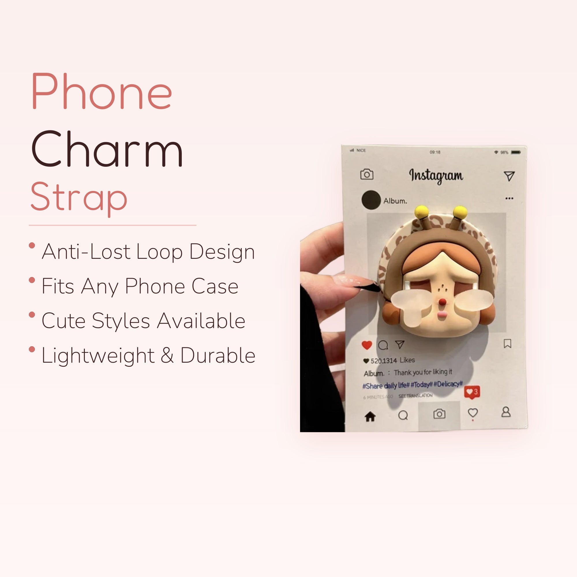 Sad Crying Girl Phone Grip | Kawaii Anime Character Pop Socket Stand