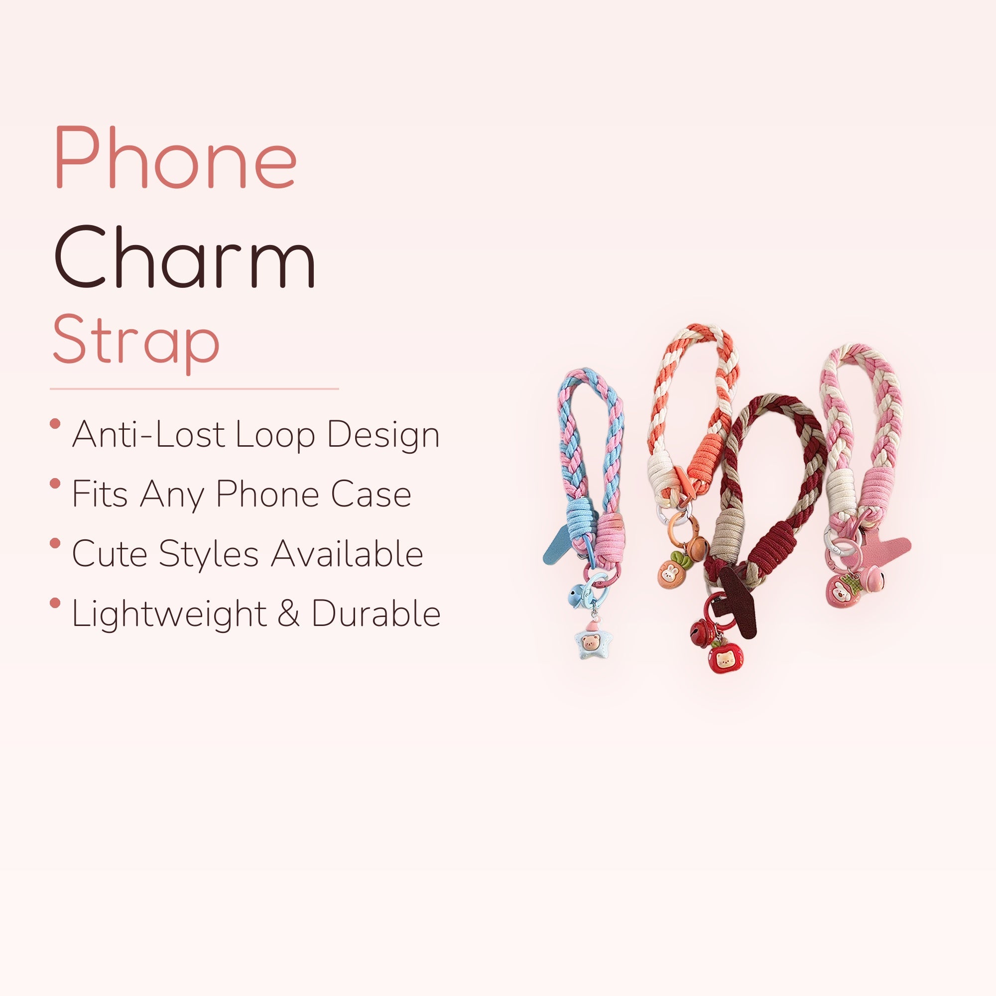 SIMPLYBUBBI — Whimsical Braided Phone Wristlet | Cute Animal & Fruit Lanyard